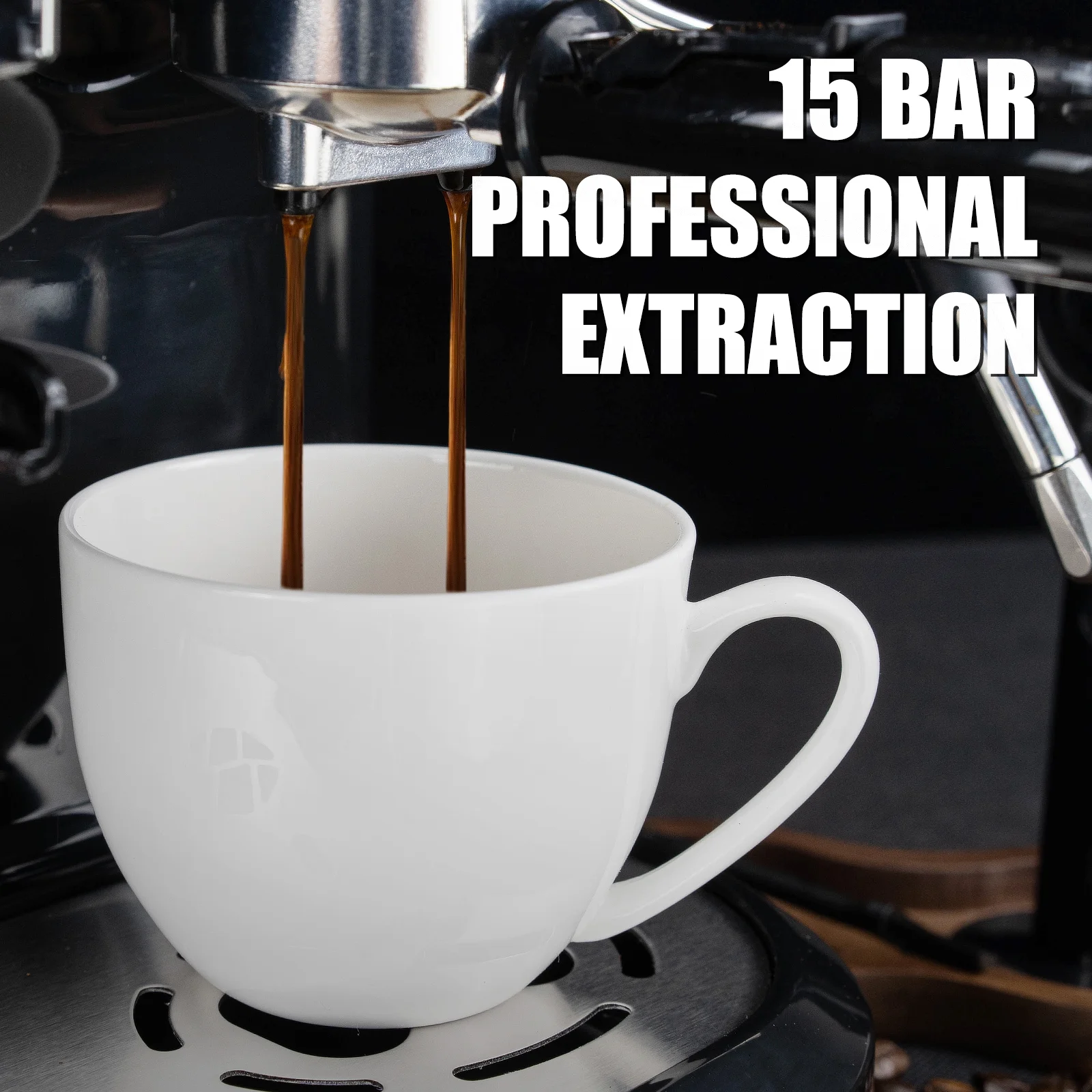 MIROX Espresso Machine 15 Bar, Coffee Maker with Milk Frother Steam Wand, Built - in Bean Grinder, Combo Cappuccino Machine with 70 oz Removable Water Tank (ABS High - Strength Plastic Shell)