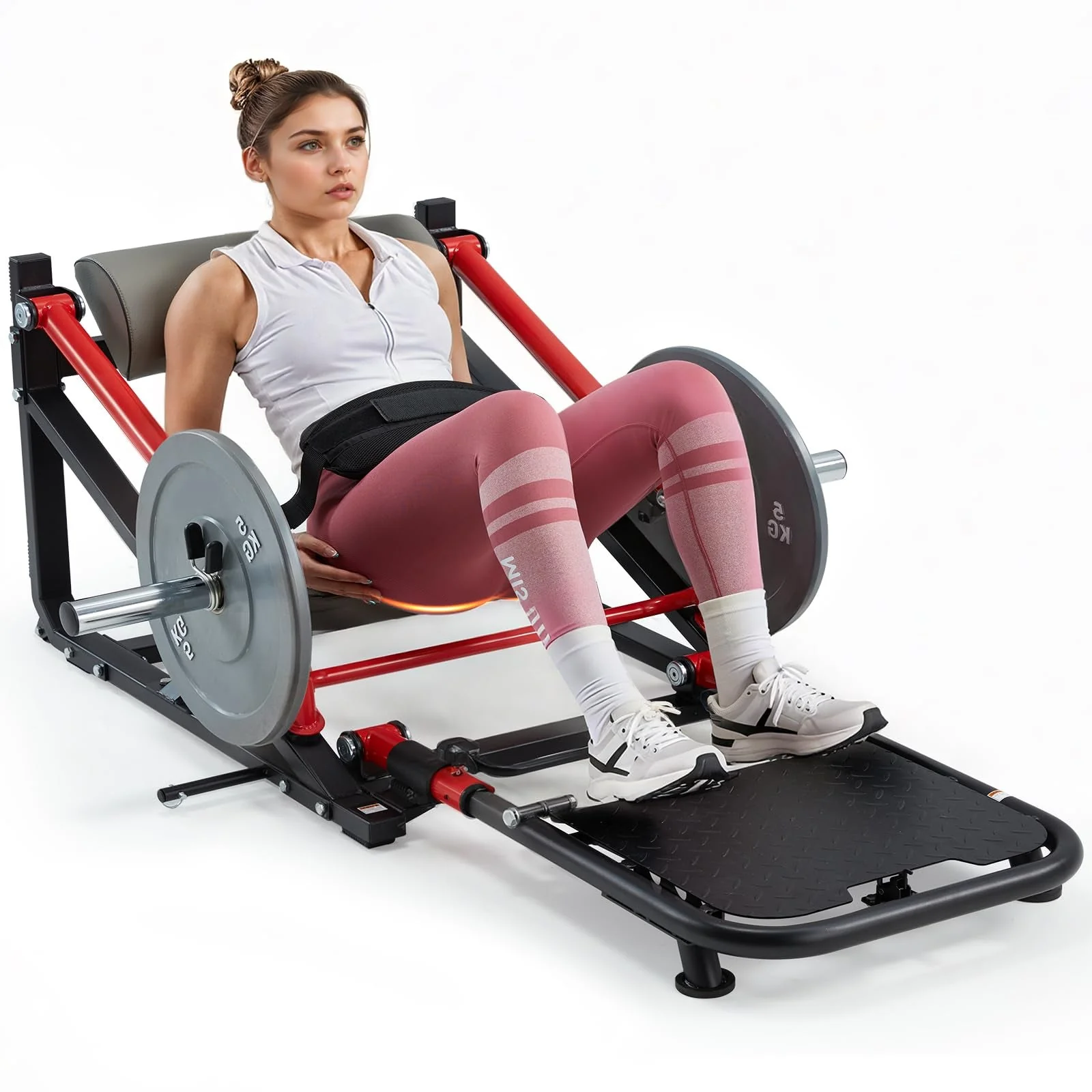 AECOJOY Hip Thrust Machine with Adjustable Footboard, 800LBS Plate-Loaded Glute Bridge Machine