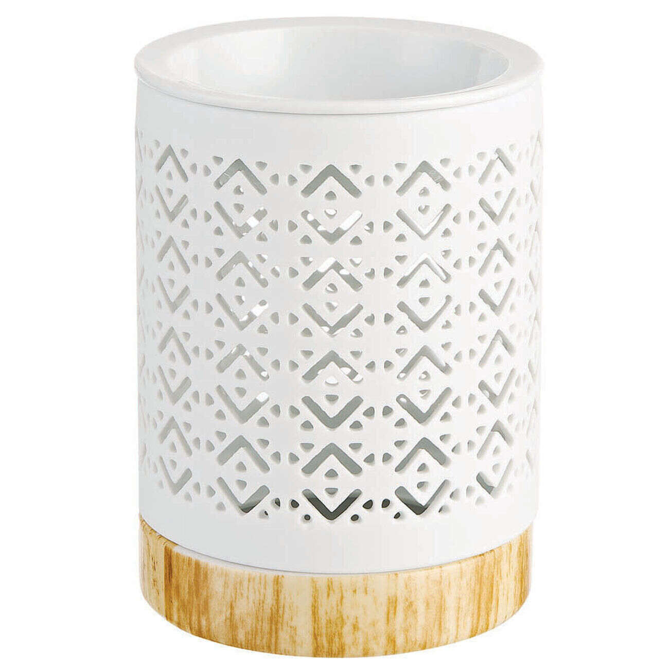 Brûle parfum Mességué socle effet bois blanc et marron