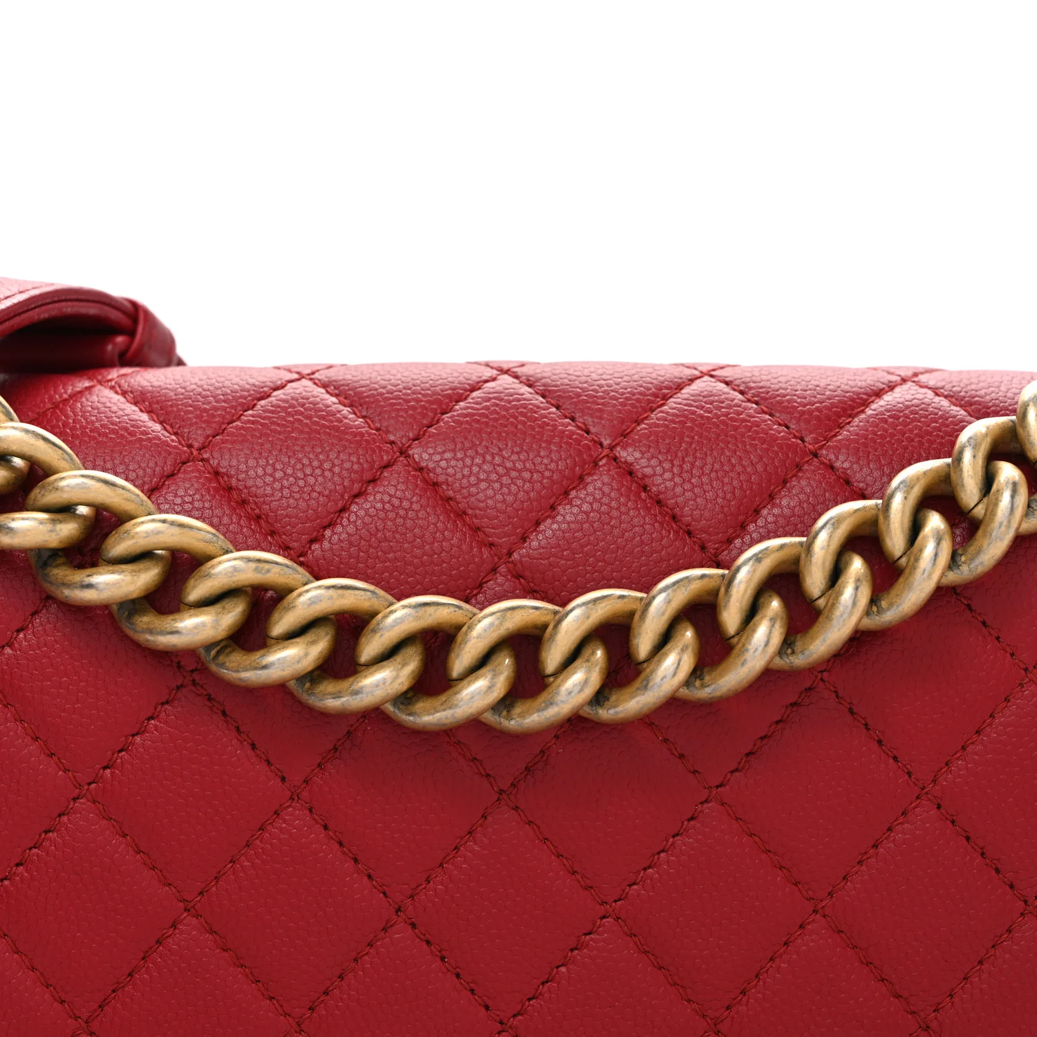 Caviar Quilted Medium Boy Flap Red