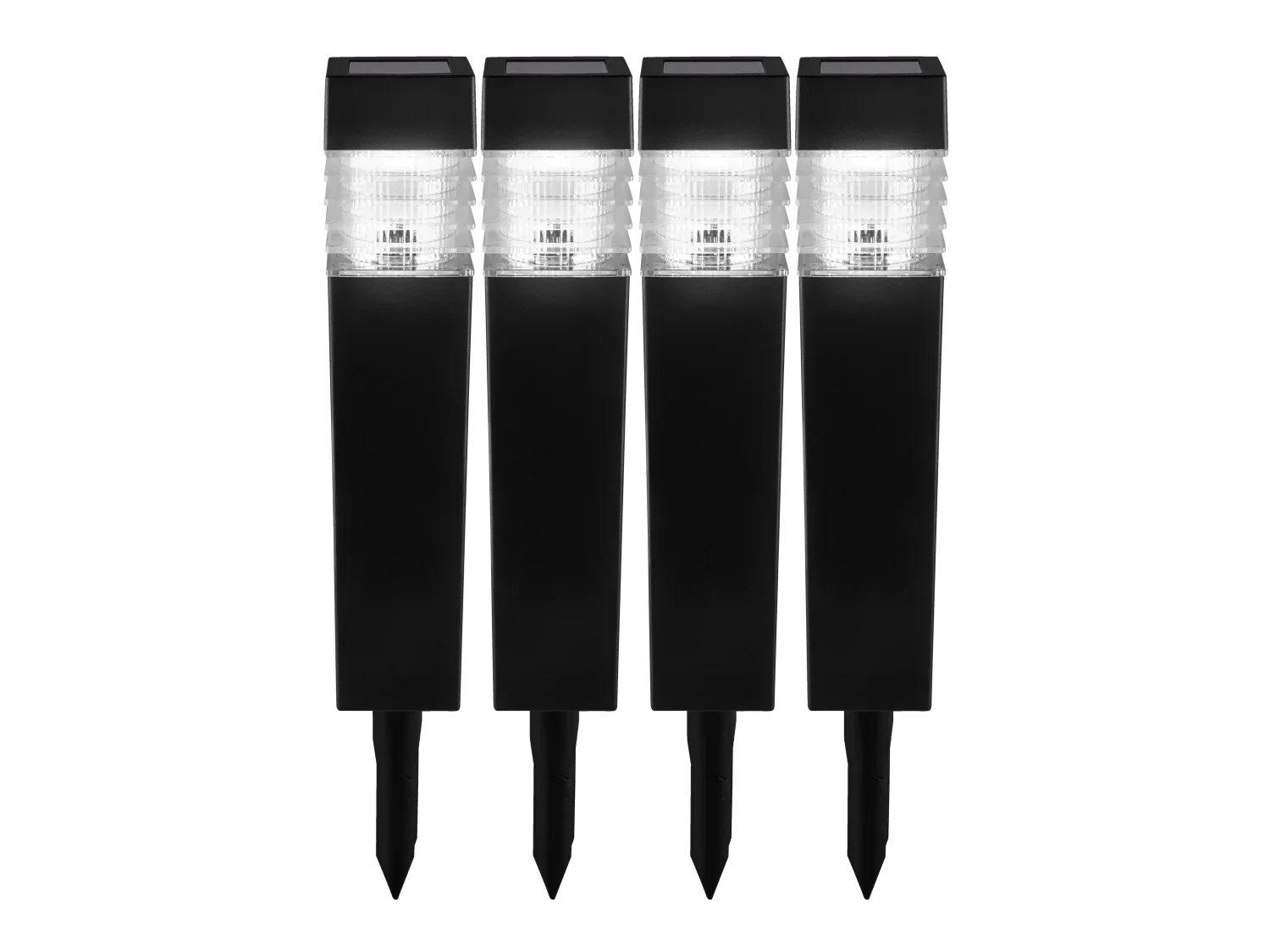 LIVARNO home Lot de 4 balises solaires  LED
