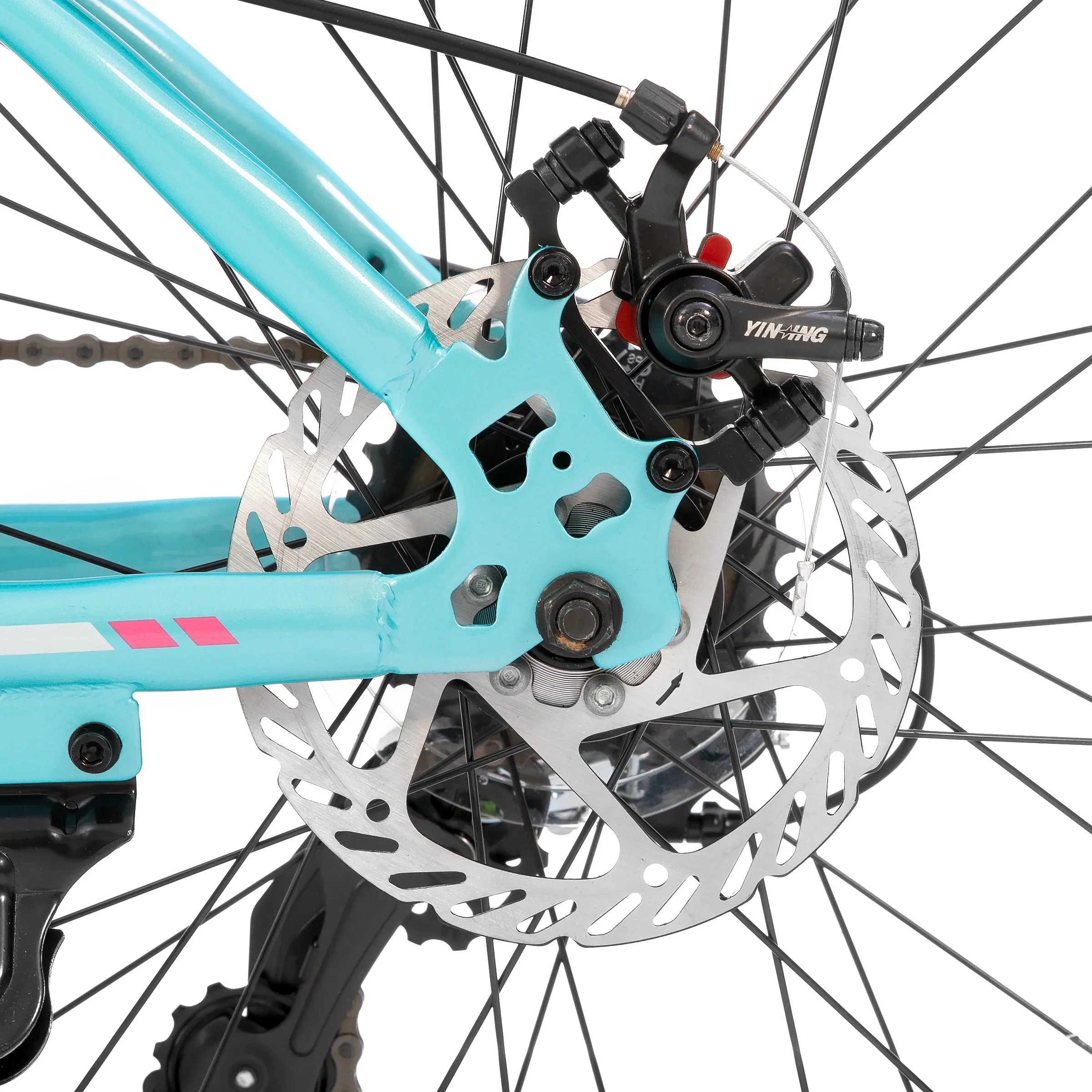 Hiland Fat Tire Bike, Shimano 7-Speed, Dual-Disc Brakes, 24 inch Trail Mountain Bike, Blue