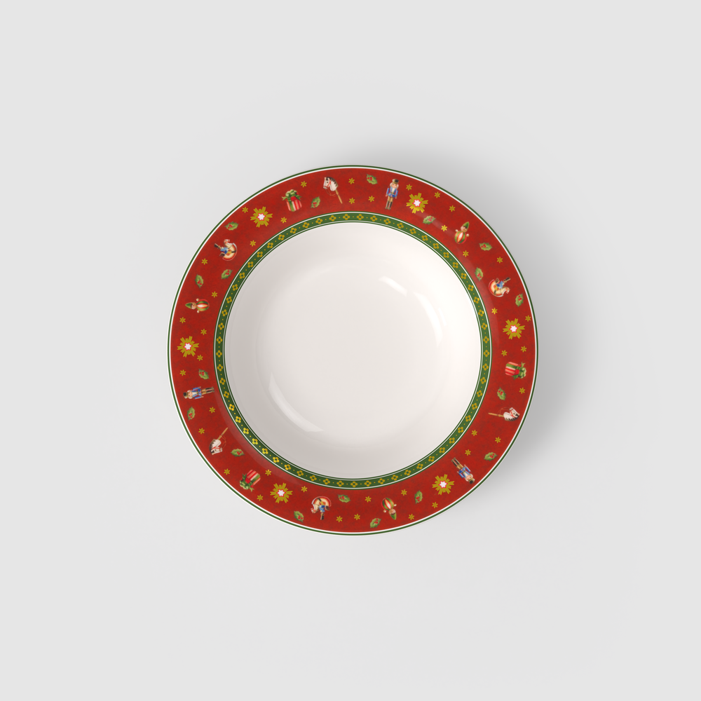 Toy's Delight Soup bowl - Red, 9.1'', Premium Porcelain