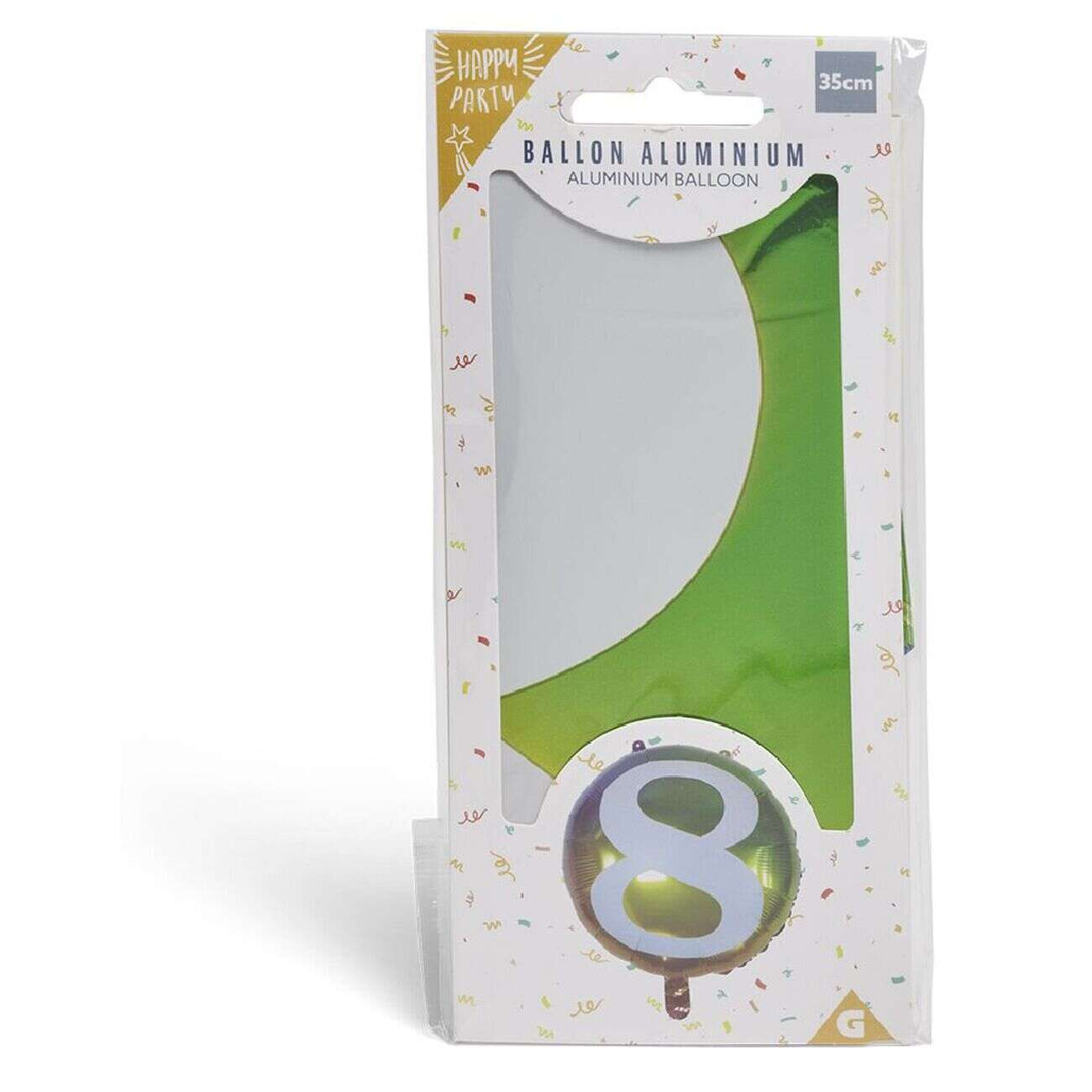 Ballon alu chiffre 8 métallisé multicolore Ø45cm