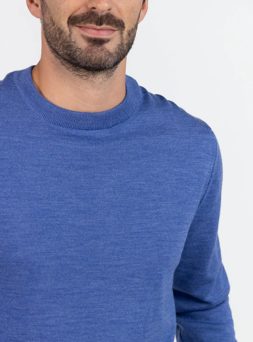 Pull homme en laine bleu élégant