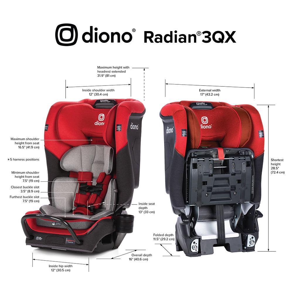 Radian 3QX SafePlus All-in-One Convertible Car Seat. Slim Fit 3 Across. Red - Image 6