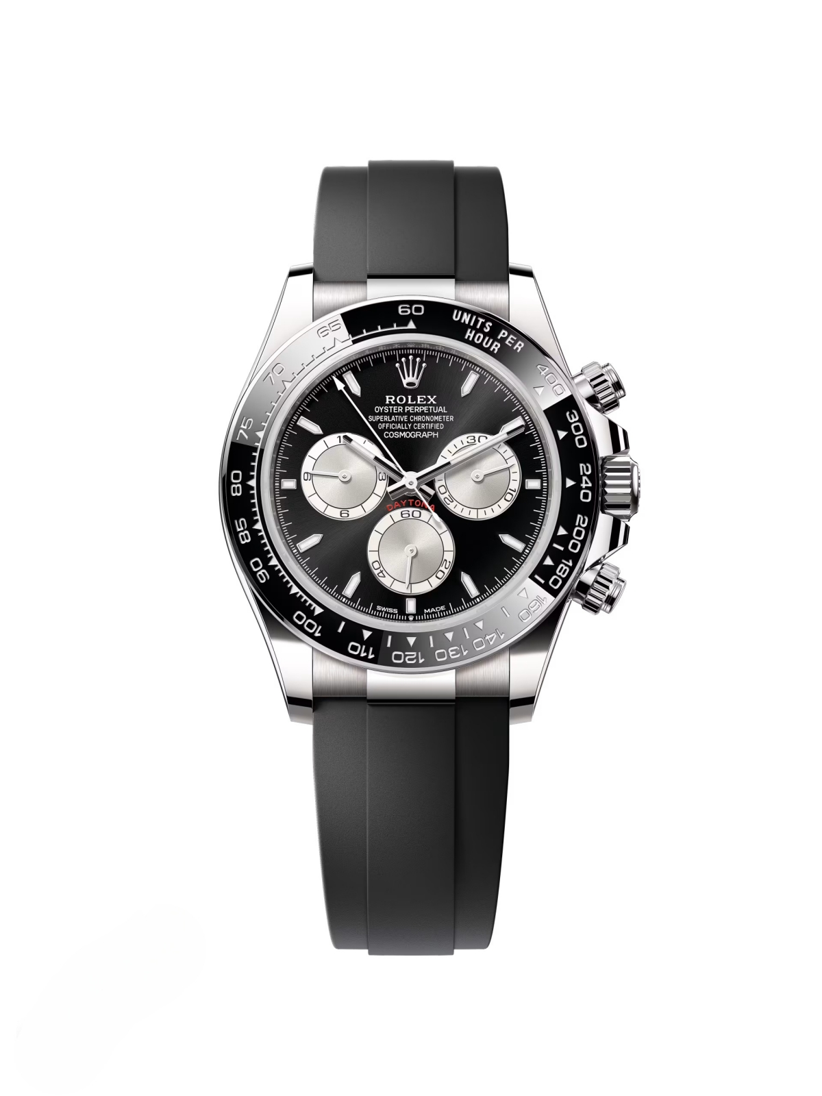 [Super Clone]Rolex Cosmograph Daytona White Gold Mens Watch-126519LN Black Oysterflex