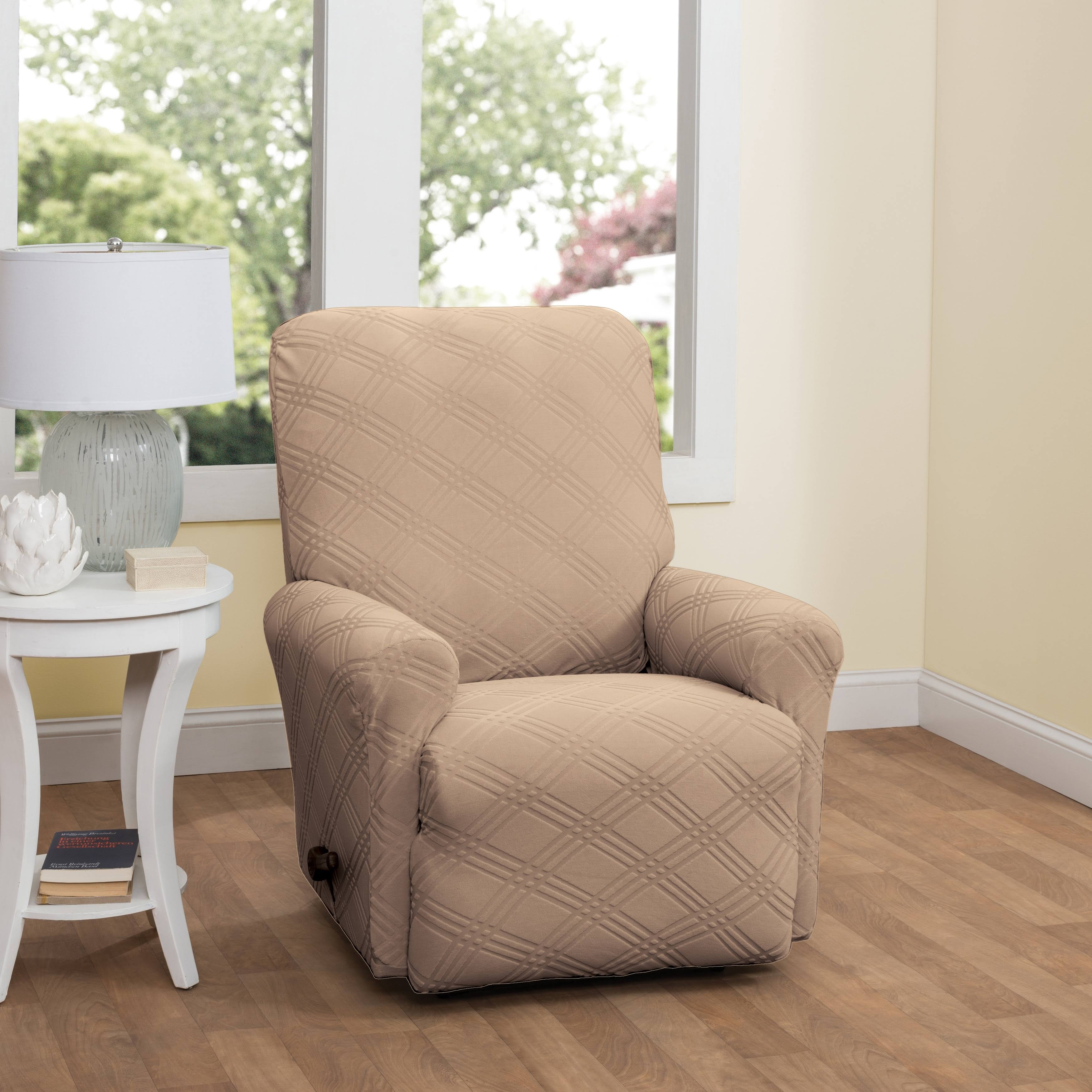 Double Diamond Recliner Stretch Slipcover in Chocolate