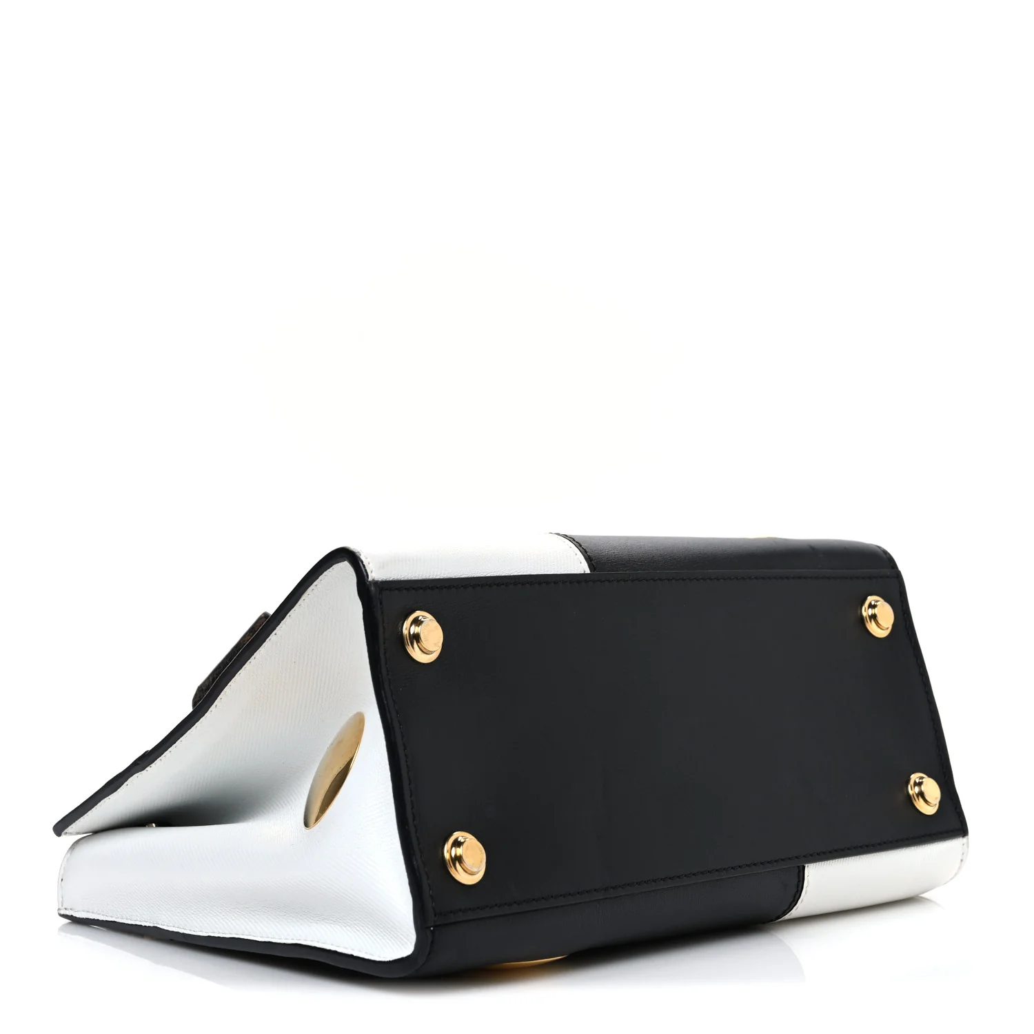 Calfskin Monogram Studded City Steamer PM Black White
