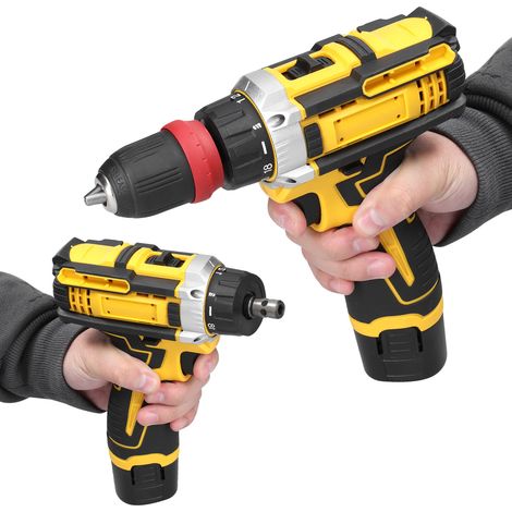 Perceuse‑tournevis lithium 12V 2‑en‑1, moteur brossé multifonction. Pratique pour appareils ménagers, installation meubles, réparation électronique automobile, avec deux emplacements de rangement — vue 5
