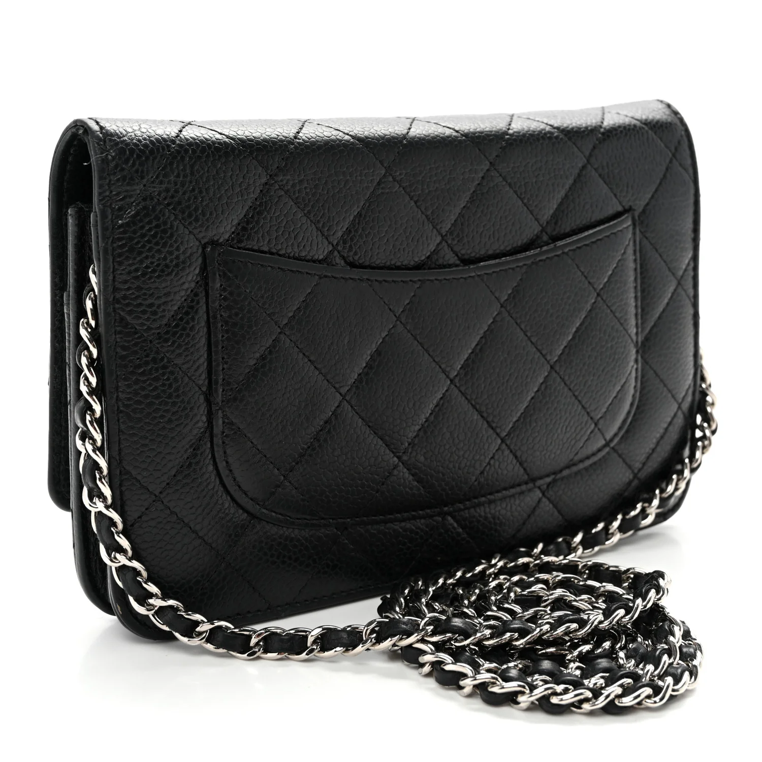 Caviar Quilted Wallet On Chain WOC Black