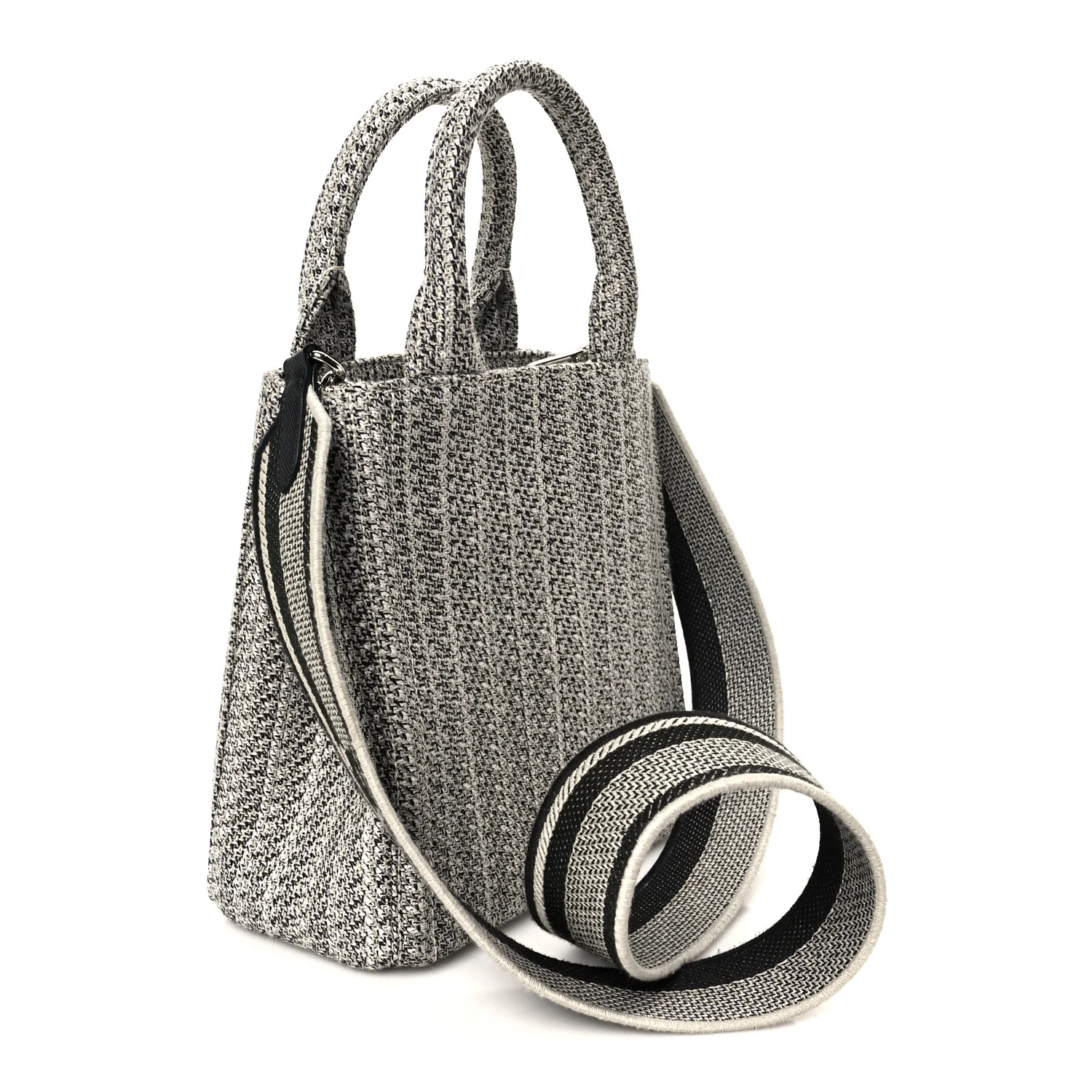 Jacquard Logo Ricamo Embroidered Small Tote Black Talco