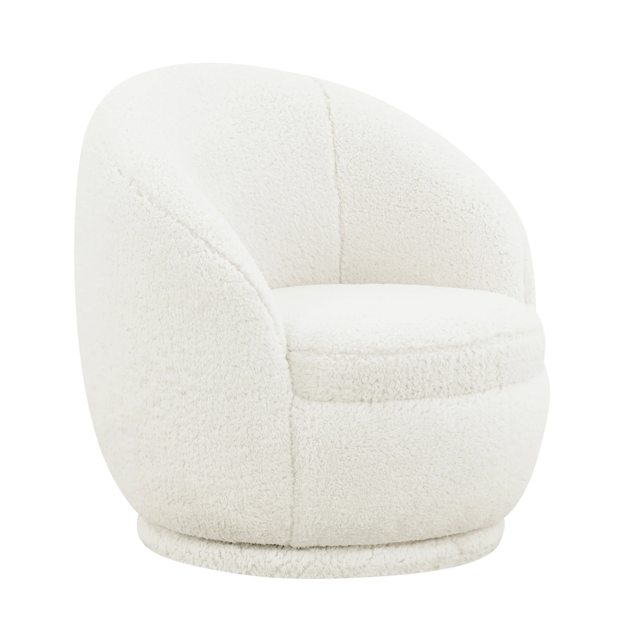 Mira Kids Swivel Chair, Cream Faux Shearling(Cream) - Image 9