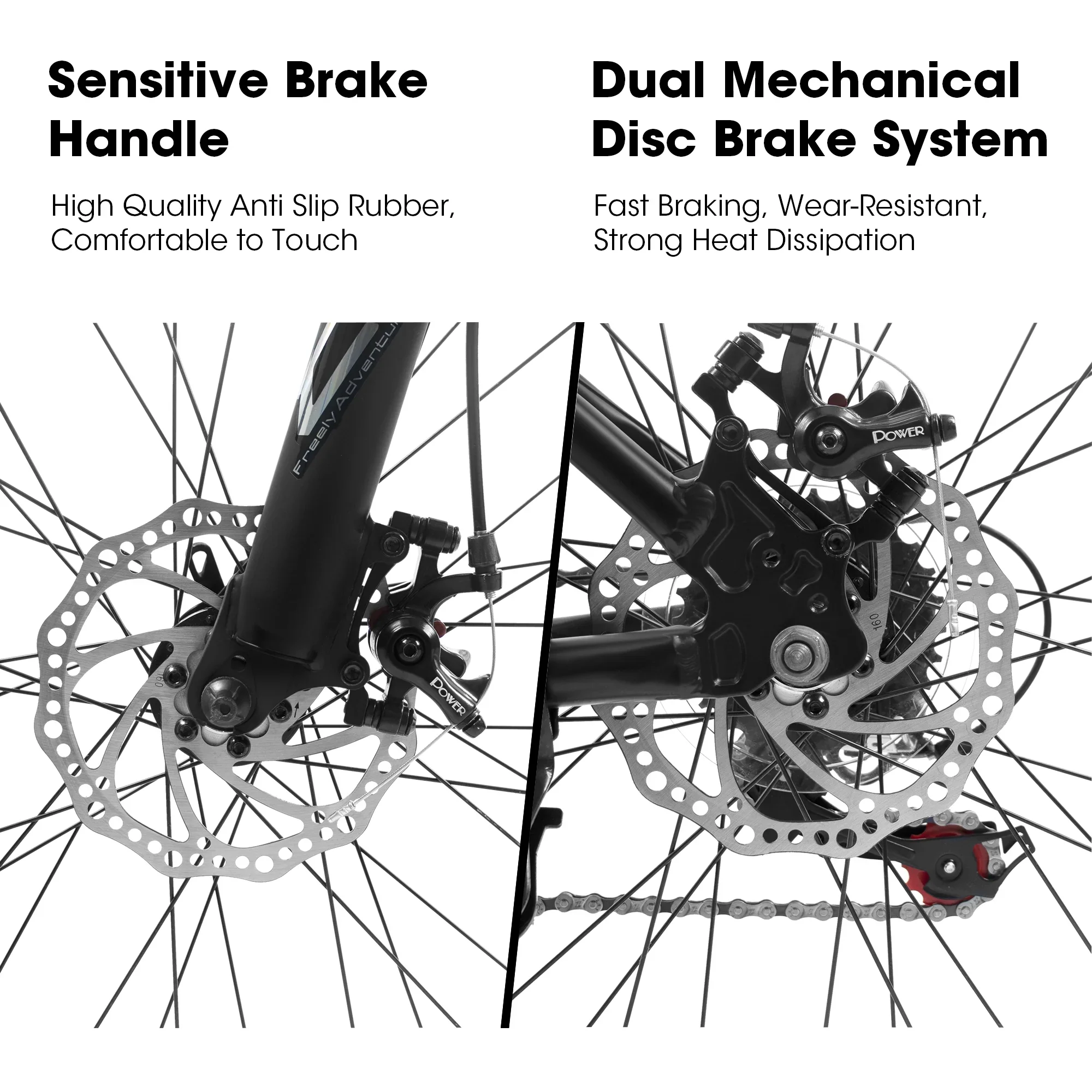 27 Mountain Bike, 21-Speed Dual Disc Brakes with Aluminum Frame – Black