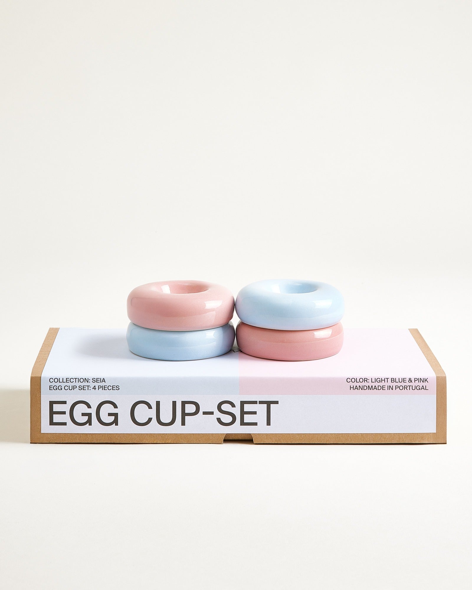 SEIA- EGG CUP LIGHT PINK AND LIGHT BLUE, SET OF 4