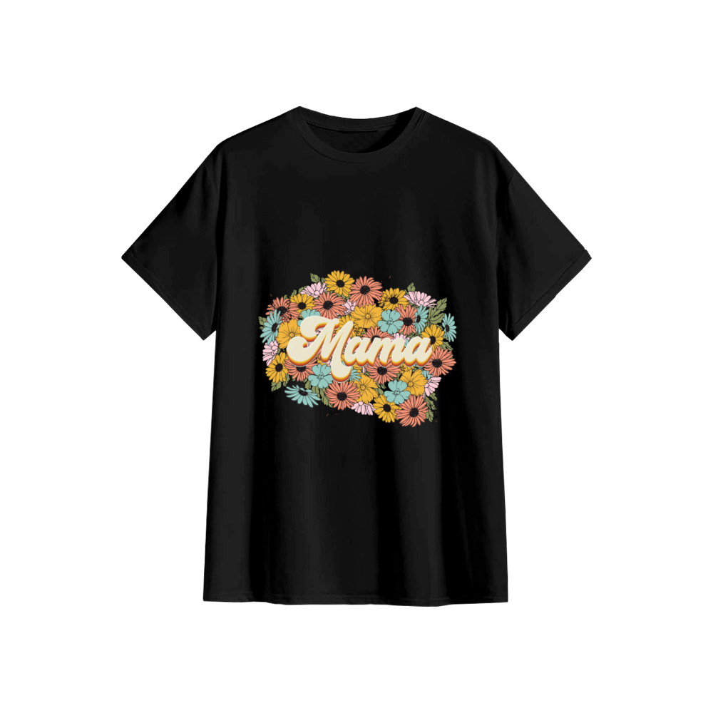 A Motherly Atmosphere Full of Wildflower Charm - Vintage Bohemian Floral Mama Theme T-Shirt - wanlinfang