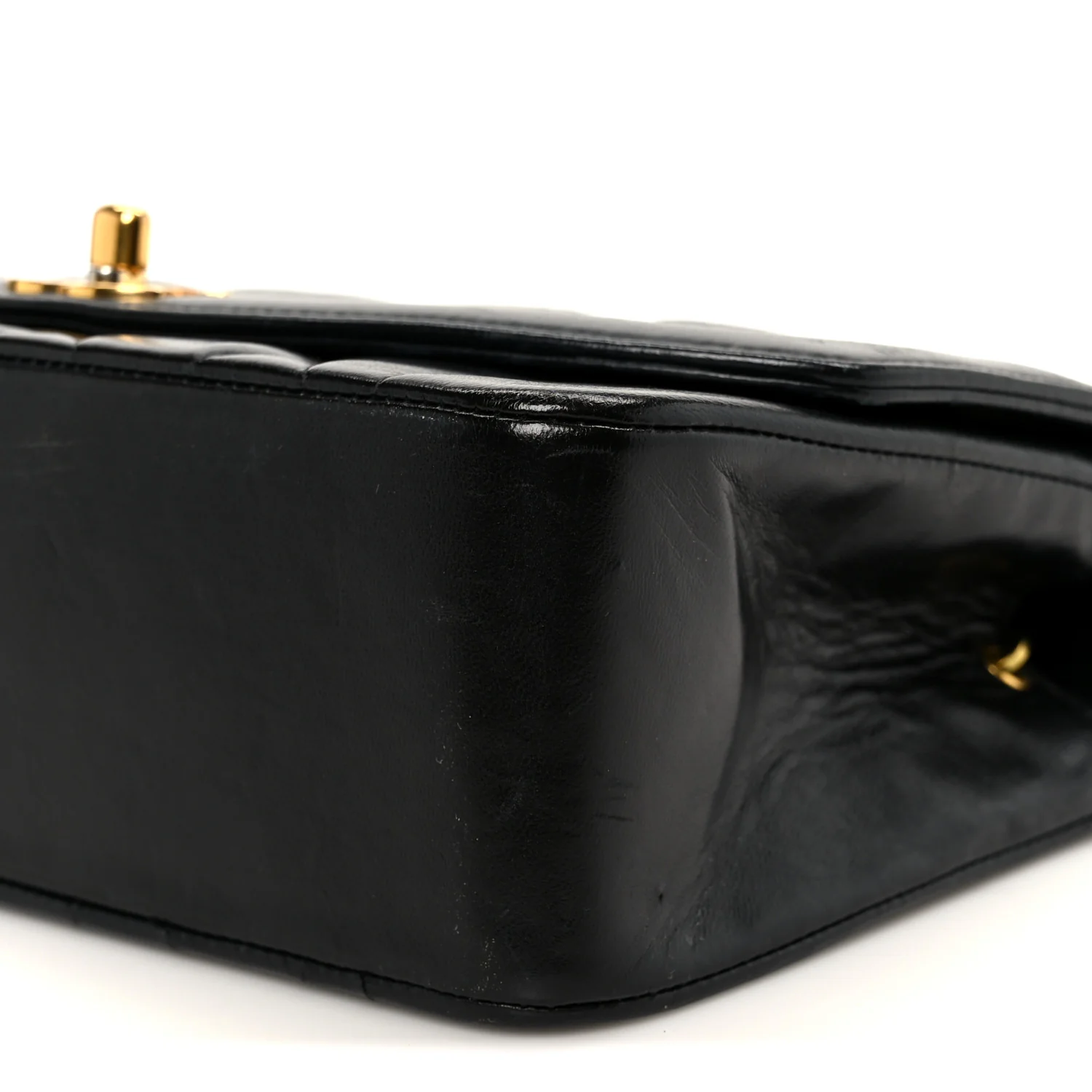 Lambskin Quilted Small Single Flap Black