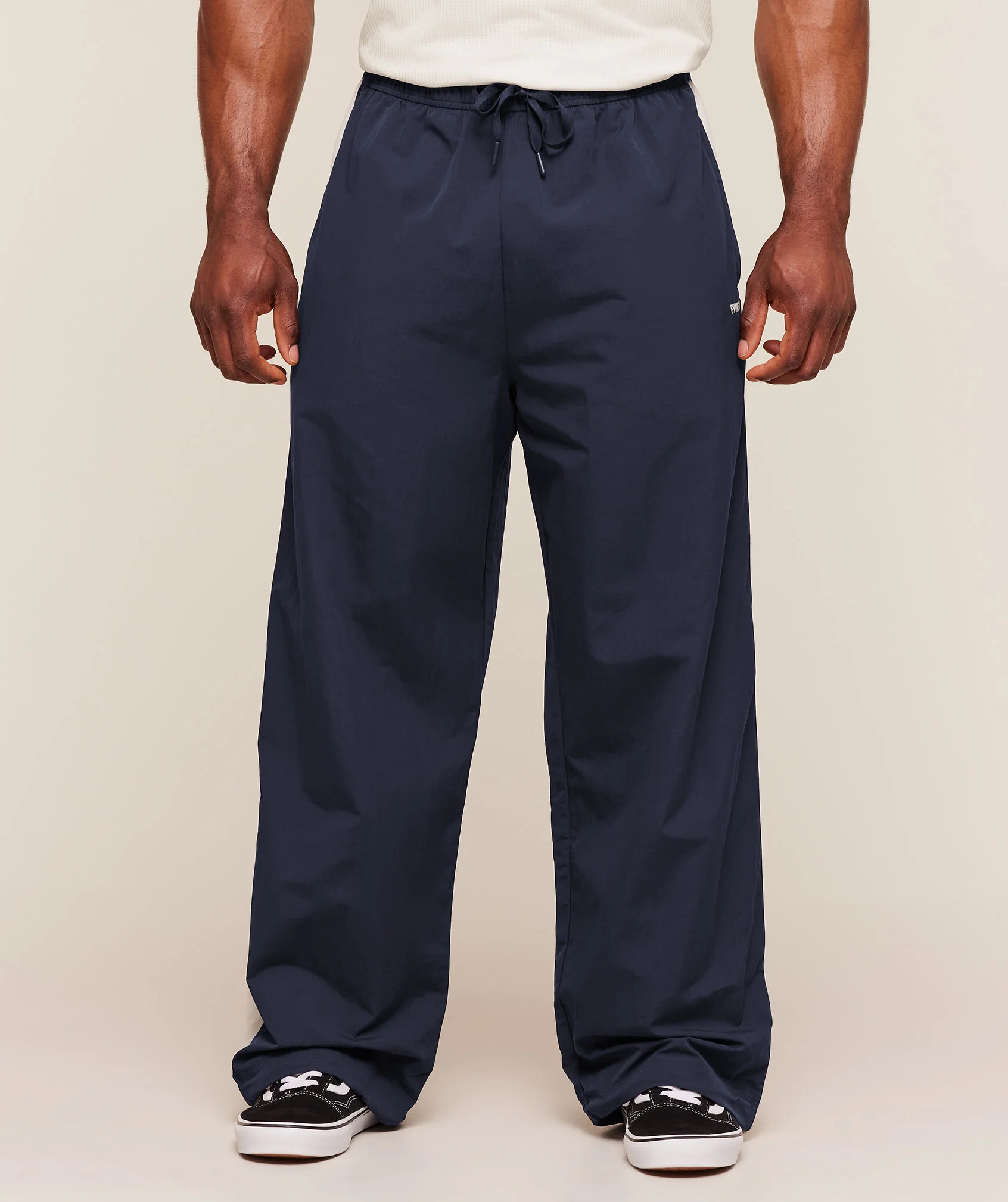 RETRO COLLEGIATE TRACK PANTS - Heavy Blue/Tinted White