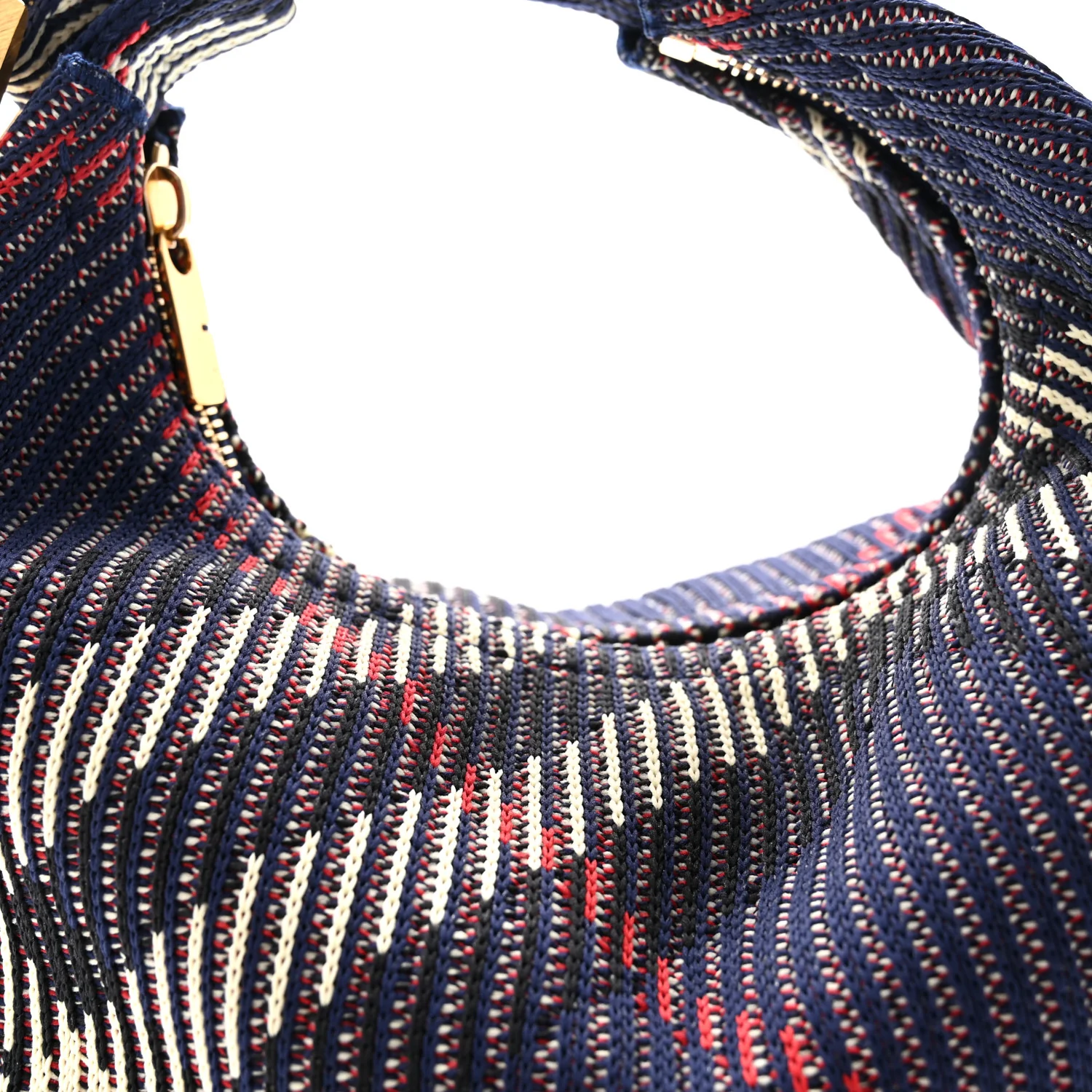 Canvas Knitted Check Mini Peg Duffle Bag Marine