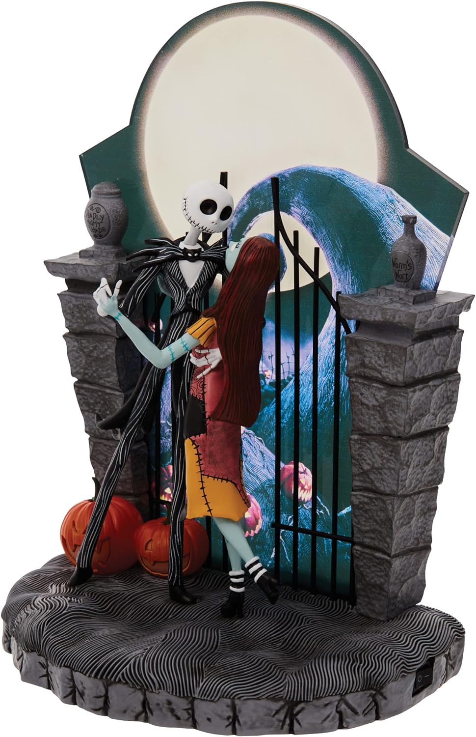 Nightmare Jack and Sally Dancing Light Statue, 9"