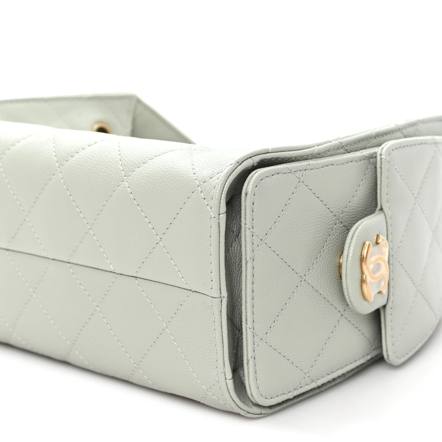 Caviar Quilted Mini Chanel 25 Handbag Light Green