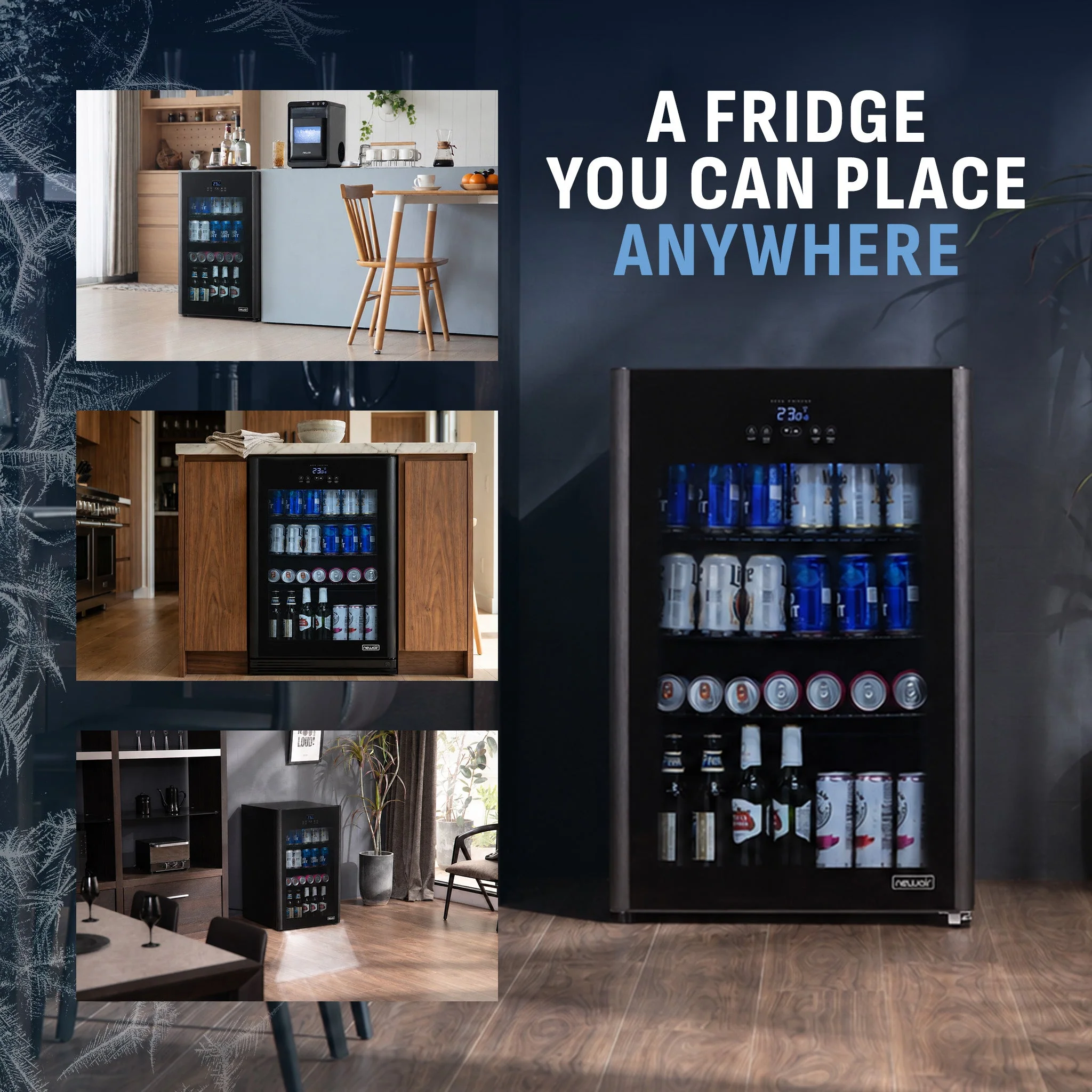 Newair 125-Can Freestanding Beer Froster in Black - 22.1