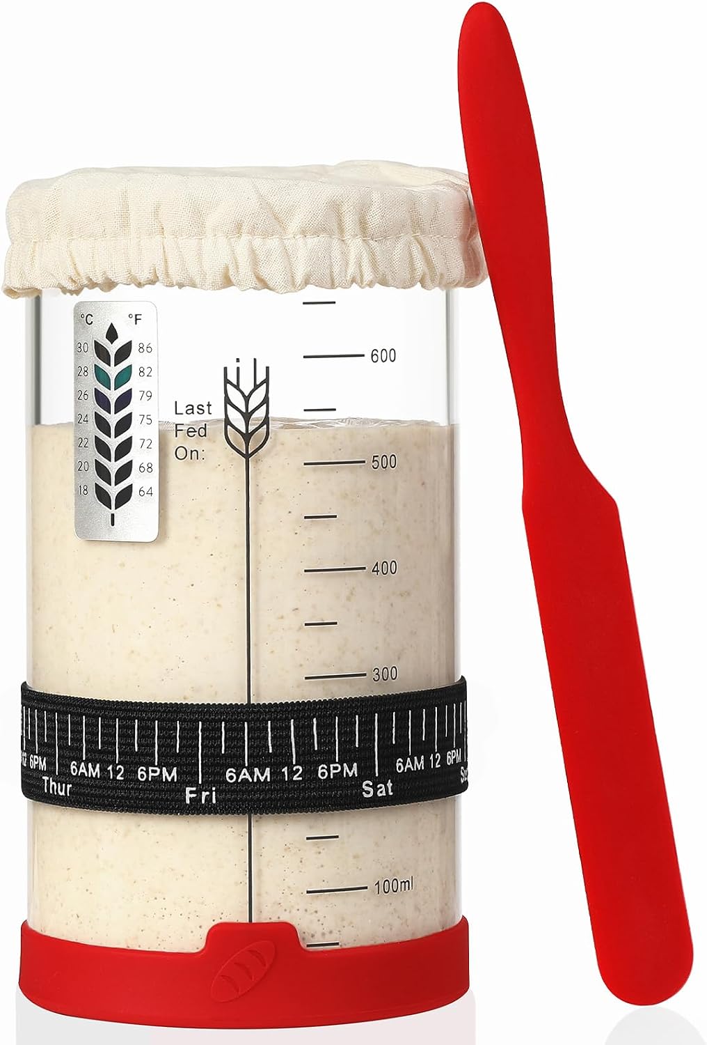 Sourdough Starter Jar Kit, 24 oz Wide Mouth Sour Dough Jars Glass