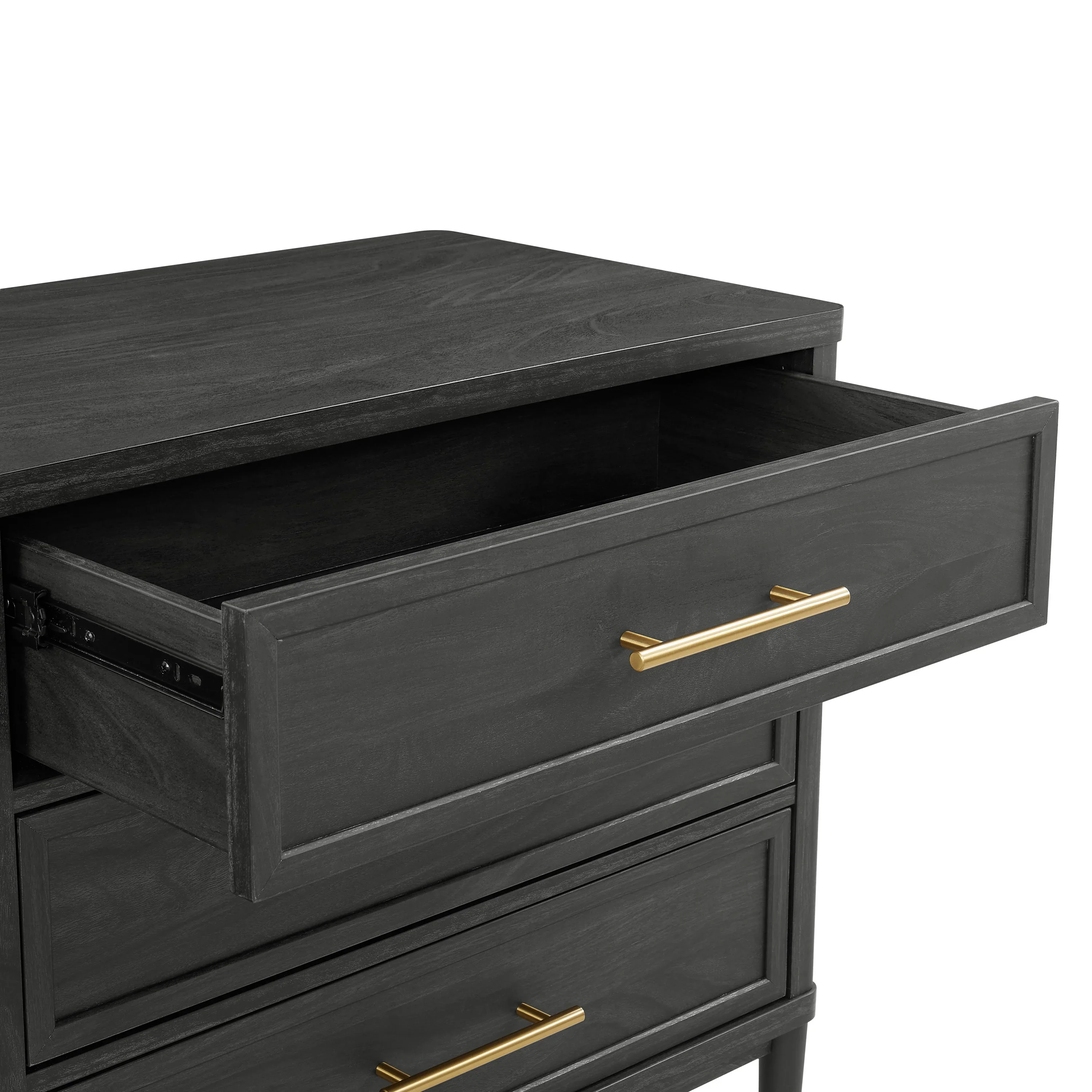 Better Homes & Gardens Oaklee 3 Drawer Nightstand with USB, Charcoal Finish