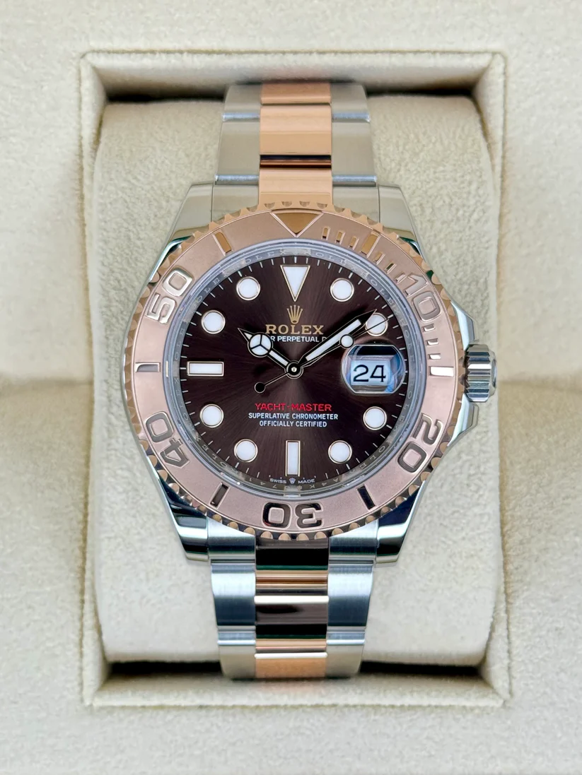 [Super Clone]RLX Steel and Everose Gold Rolesor Yacht-Master 40mm Watch Brown Dial (Ref #126621)