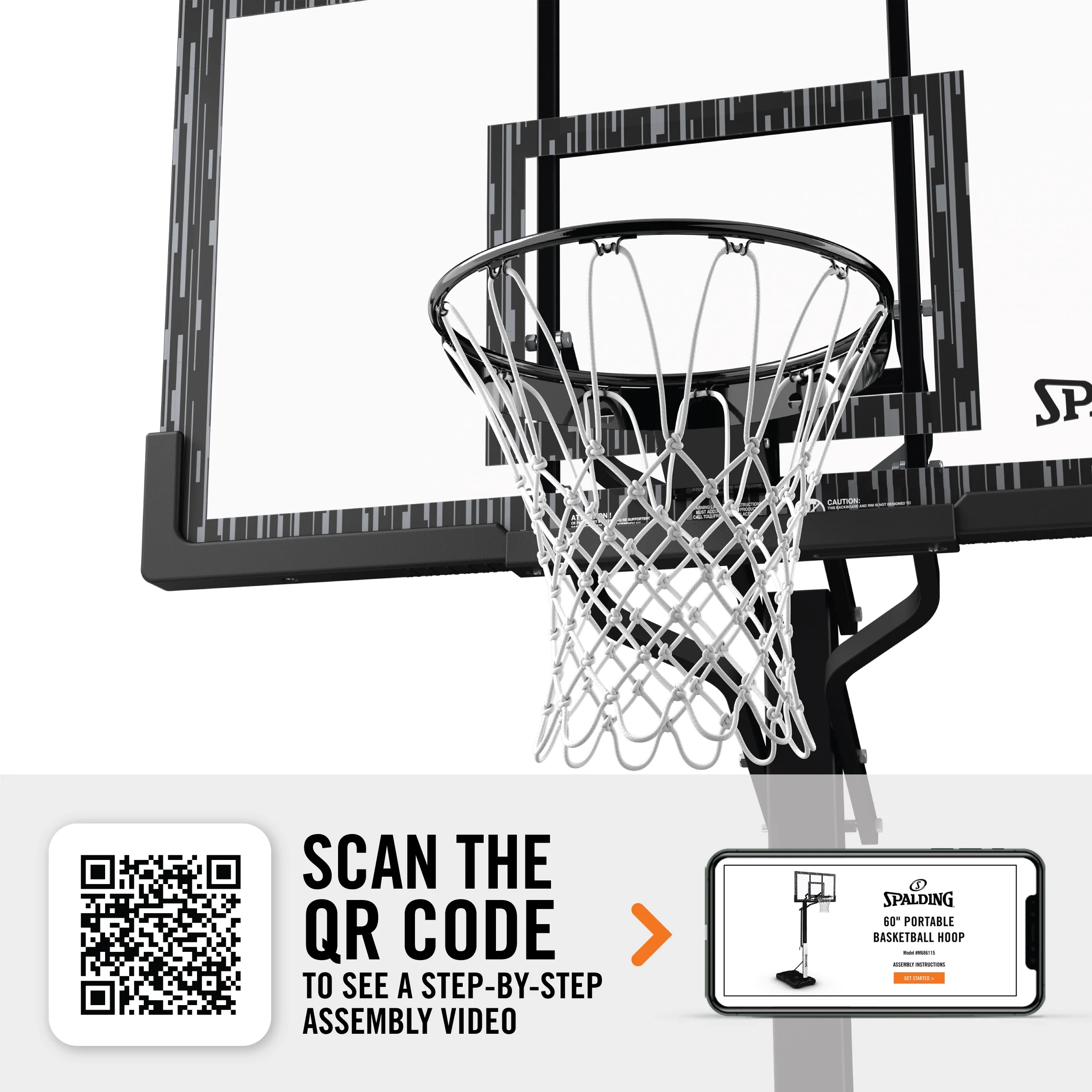 60-Inch Portable Basketball Hoop with Acrylic Backboard, Screw Jack Lift Arena Slam Rim-Outdoor Play(Single) - Image 3