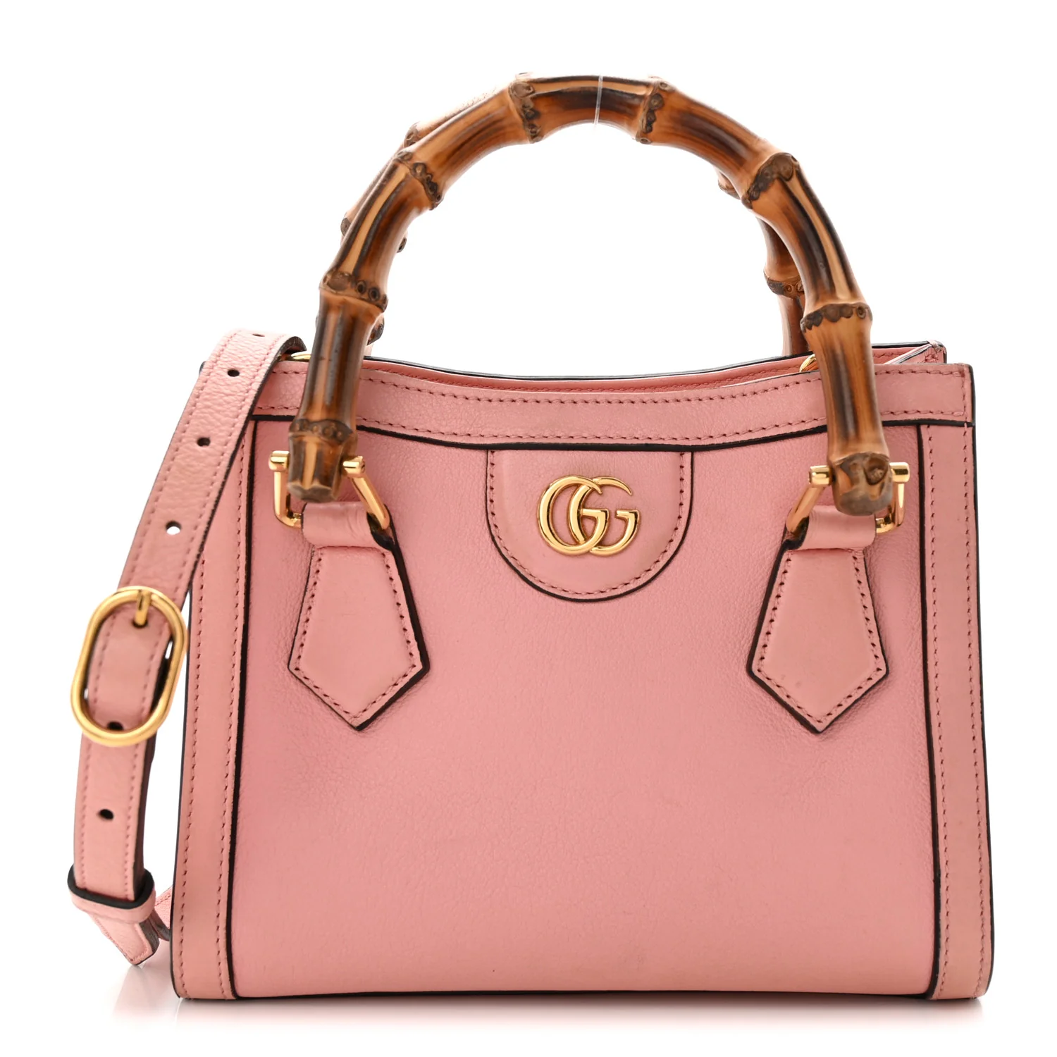 Wonka Grain Calfskin Mini Diana Tote Bag Wild Rose Fuxia Fluo