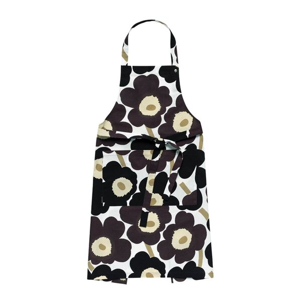Pieni Unikko forkle 85 cm hvit/grå/beige