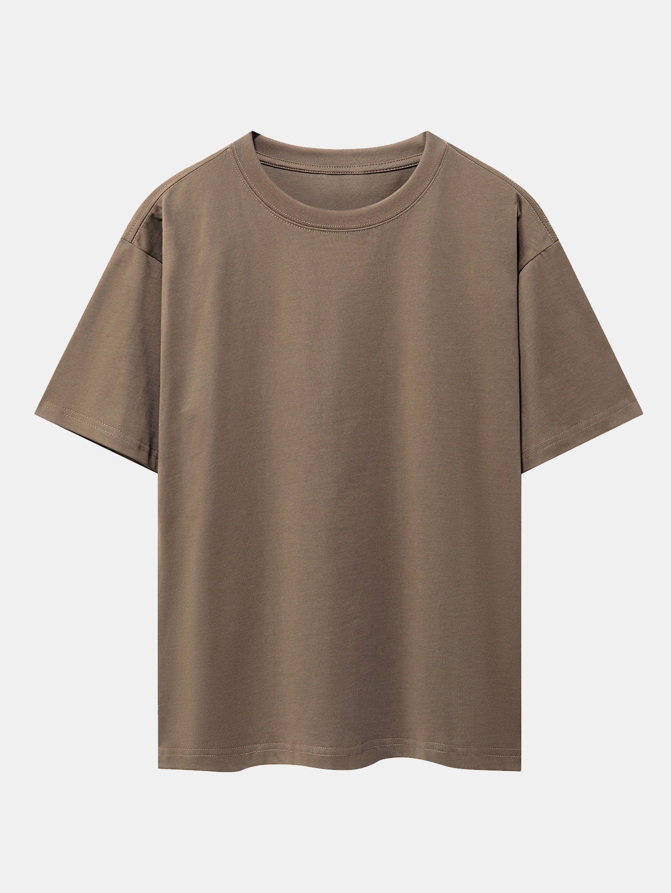 T-shirt basique épais à épaules tombantes et coupe oversize