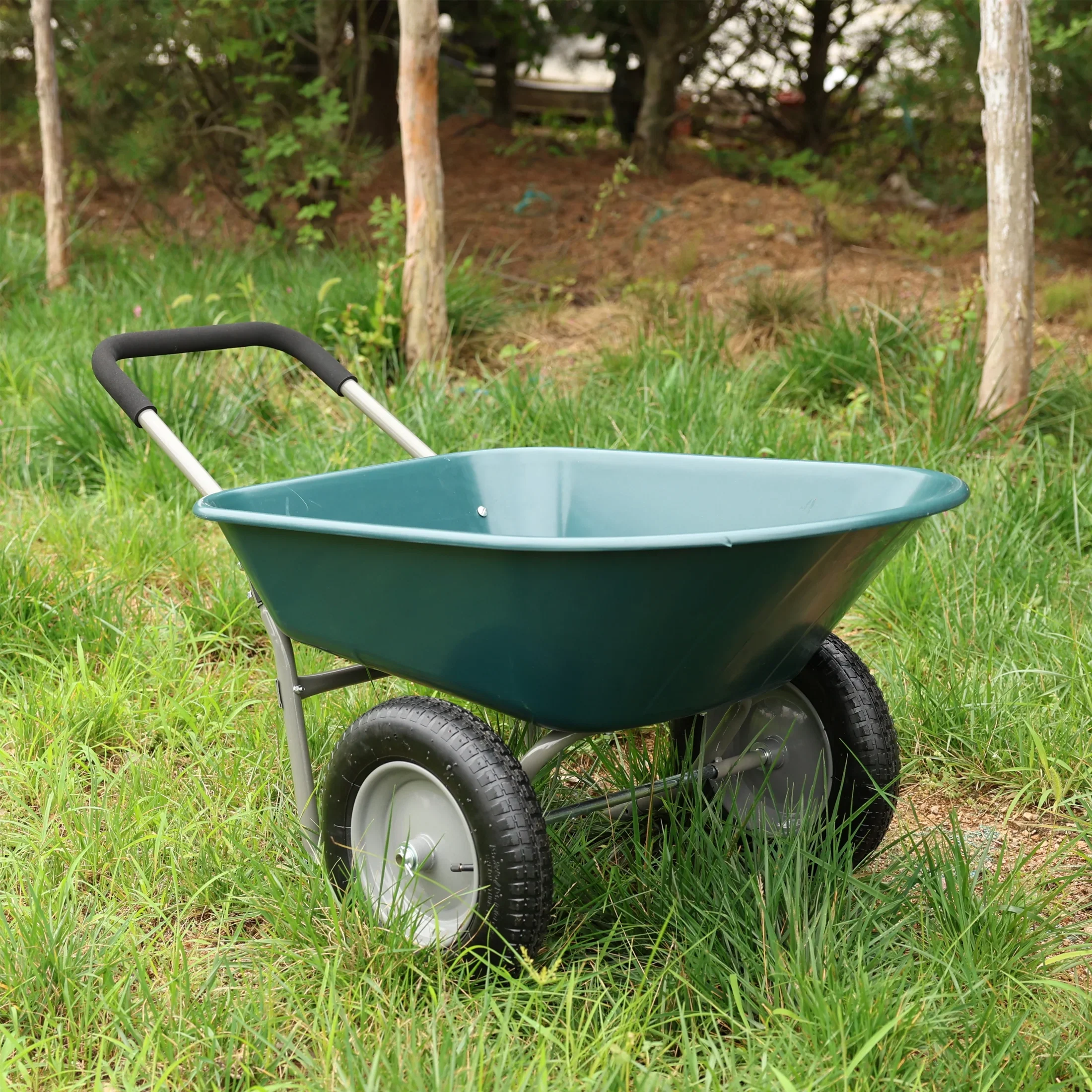Unbranded Garden Cart with 10-Inch Pneumatic Wheels, Yellow and Black