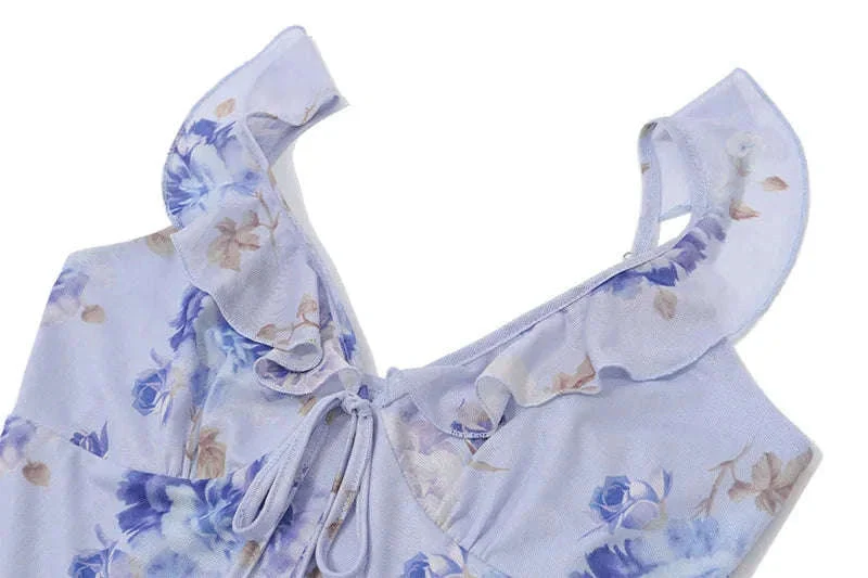 Robe Maxi Dos Nu Plongeant Fleurie Mode Été