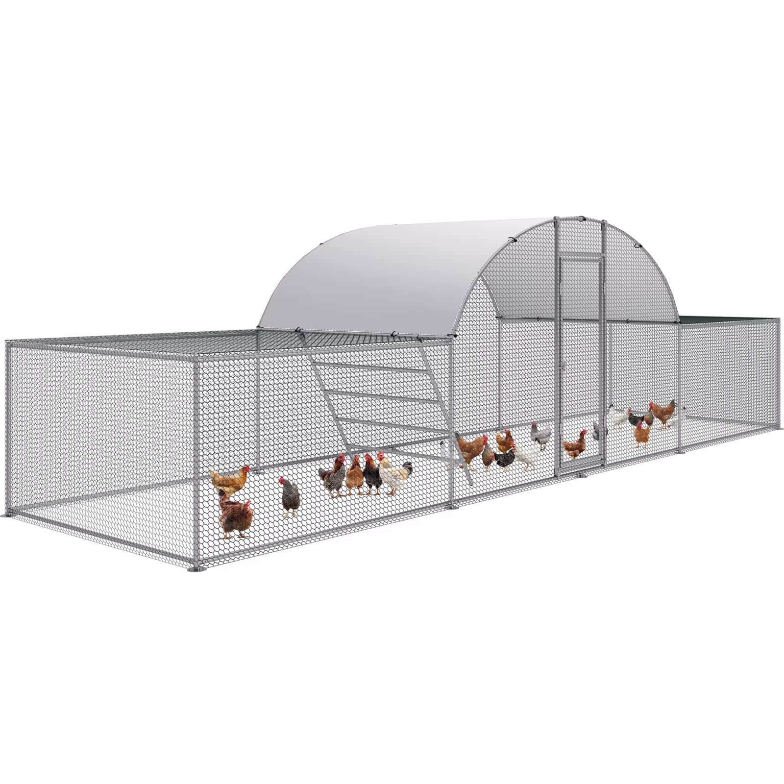 Arlopu Large Metal Chicken Coop, 23FT Walk - in Poultry Cage Chicken Playpen Hen House Rabbits Habitat Cage with Waterproof Cover