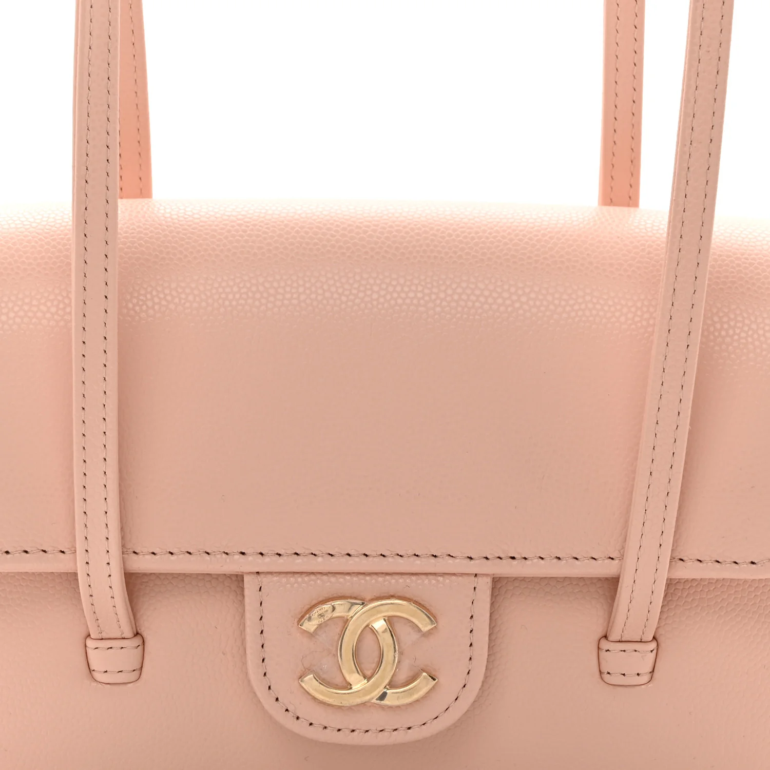 Shiny Caviar Mini Preppy Coco Shoulder Bag Light Pink
