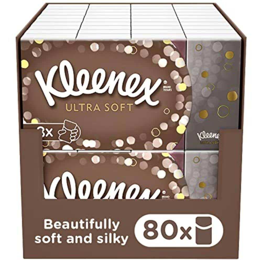 Kleenex Ultra Soft Pocket Packs Tissues, Pack of 8
