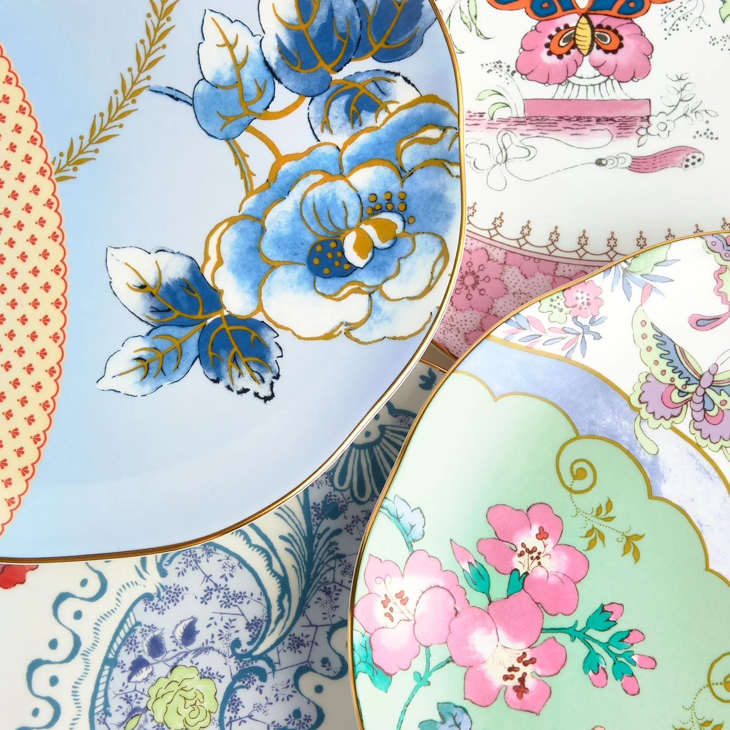 Butterfly Bloom Salad Plate , Set of 4