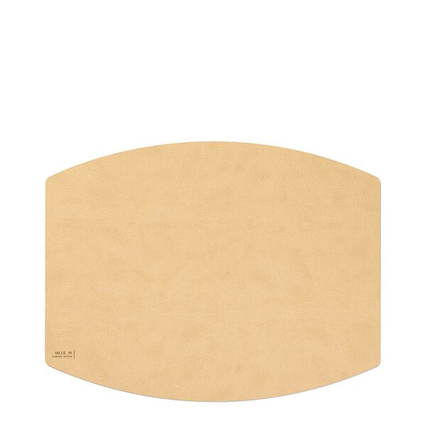 Ellips bordbrikke 45x35 cm beige