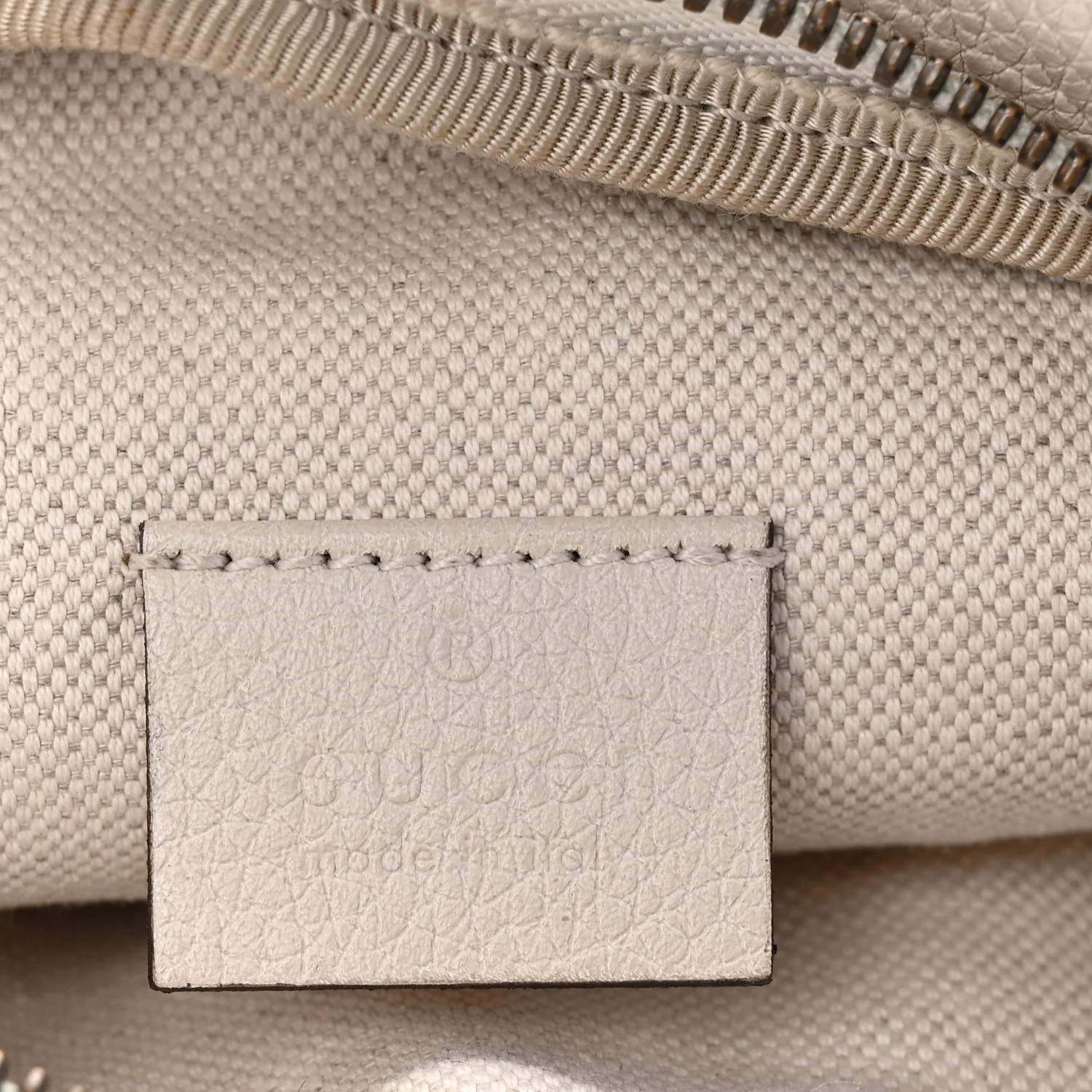 Grained Calfskin Small Logo Belt Bag White