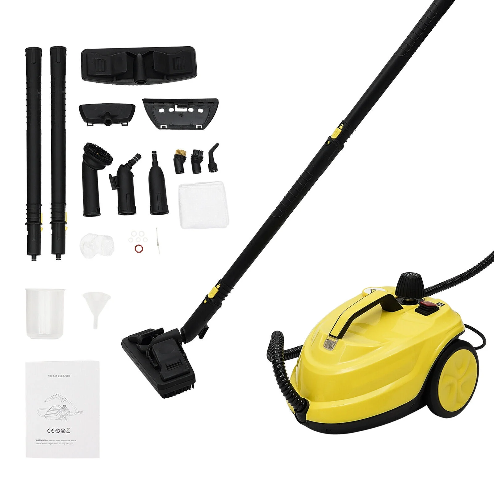 2000W 1.8L/60.87oz High-Pressure Steam Cleaner Multipurpose Handheld Steam Cleaner Portable Yellow 5 Bar/72.5PSI - Image 8