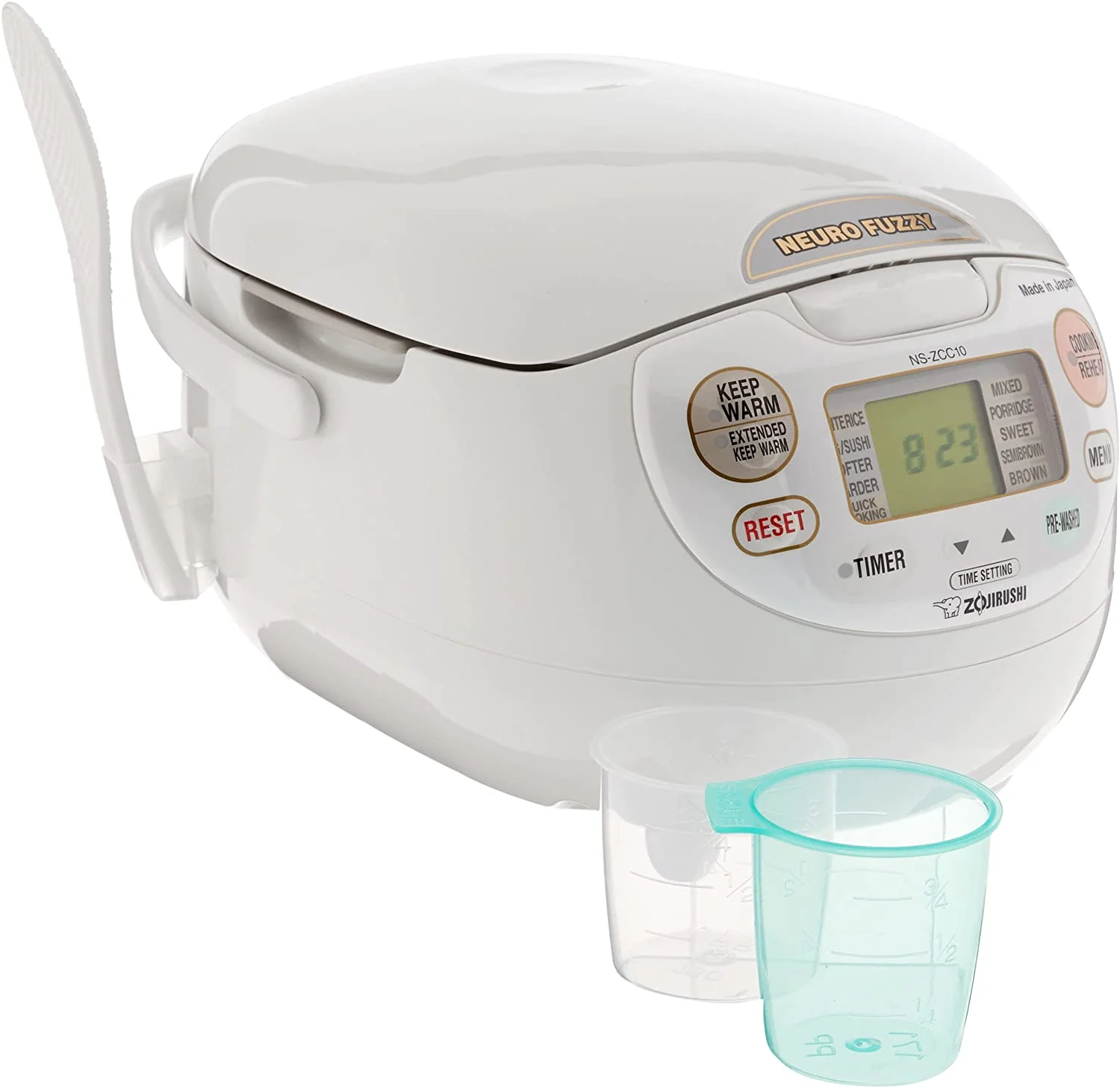 Cuiseur à riz Zojirushi Neuro Fuzzy, fabriqué au Japon, 5,5 tasses, blanc premium