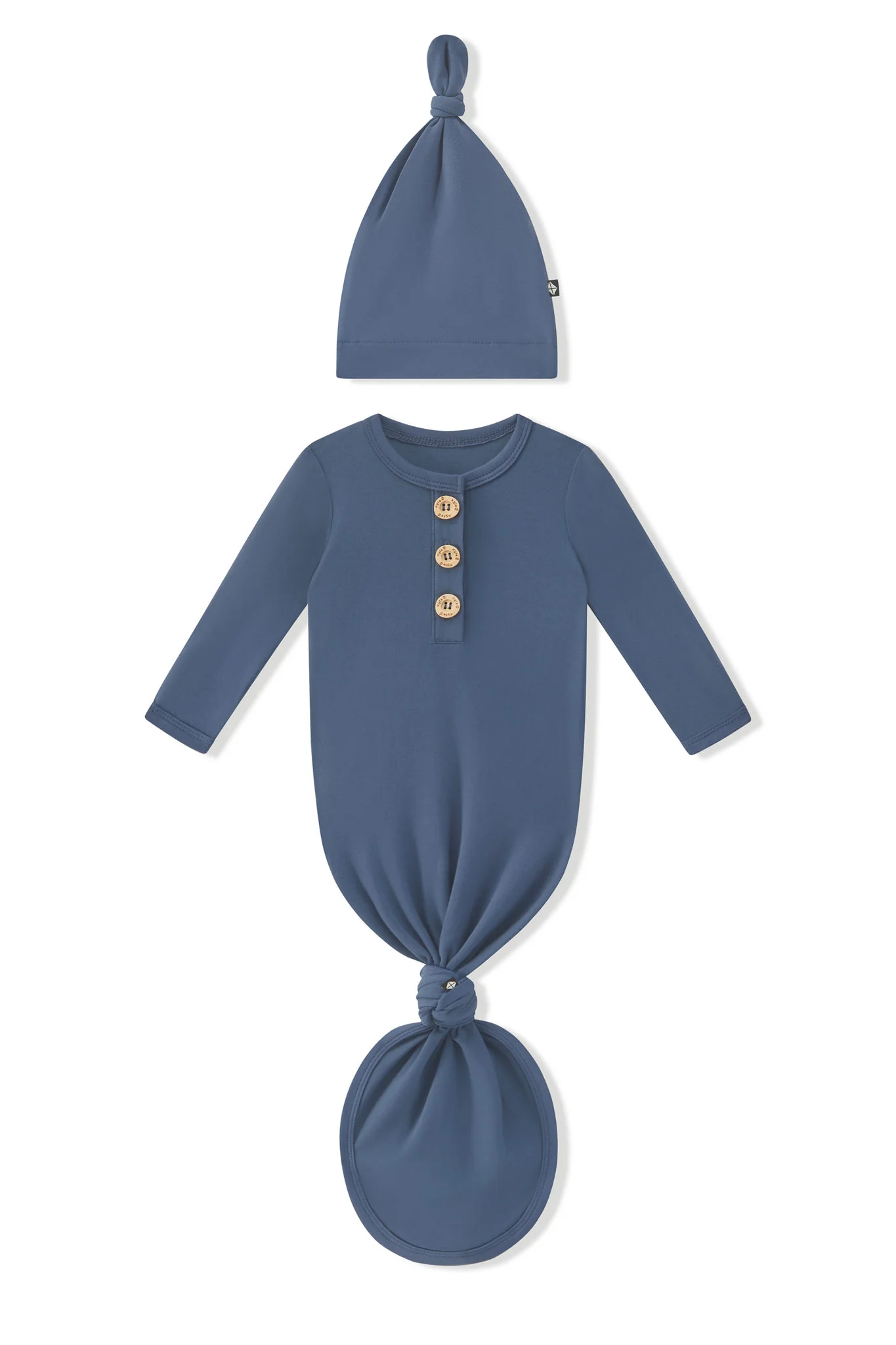 Knotted Day Gown with Hat Set in Oxford