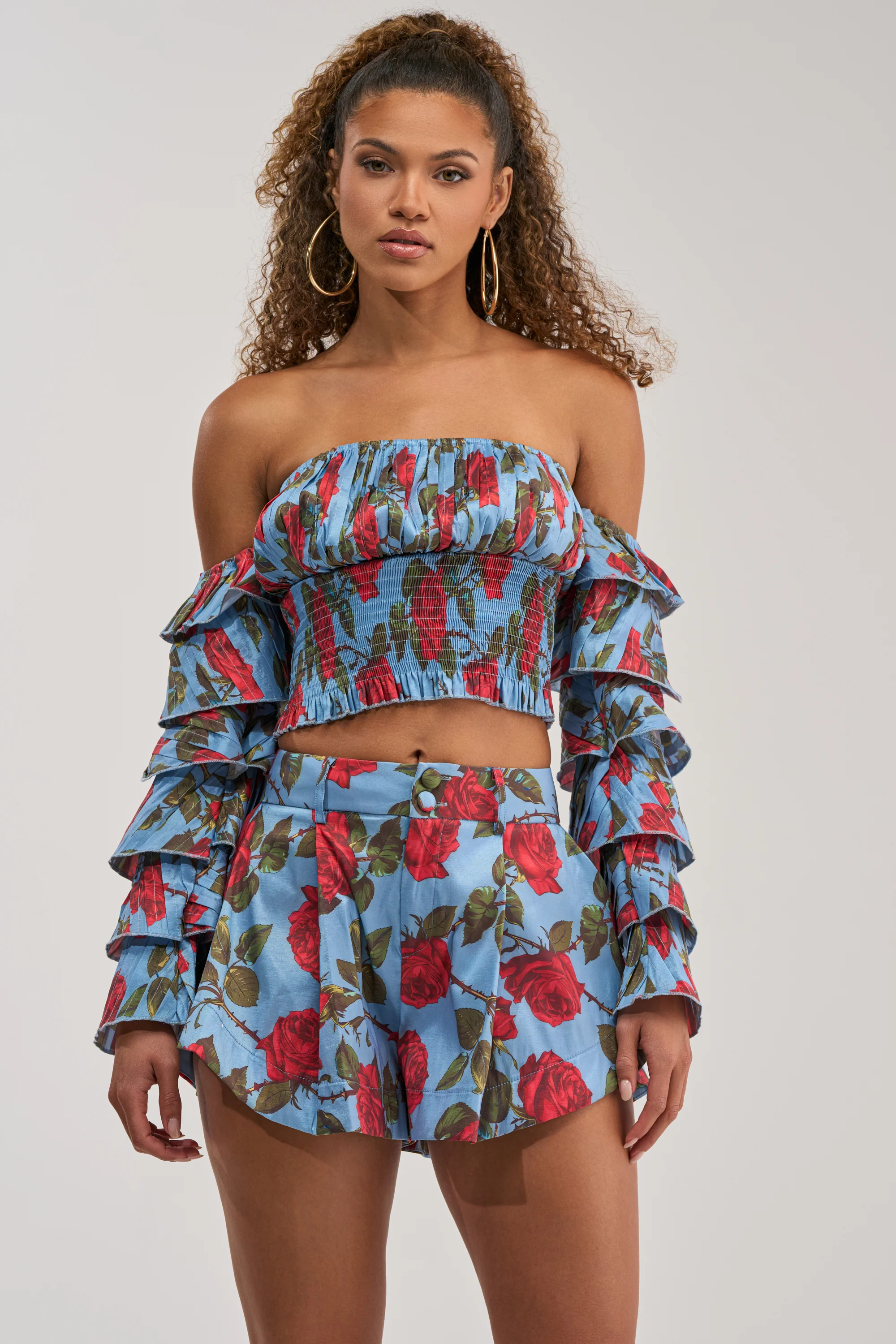 ROSES FOR EVERYONE OFF THE SHOULDER BLOUSE - Akira Store