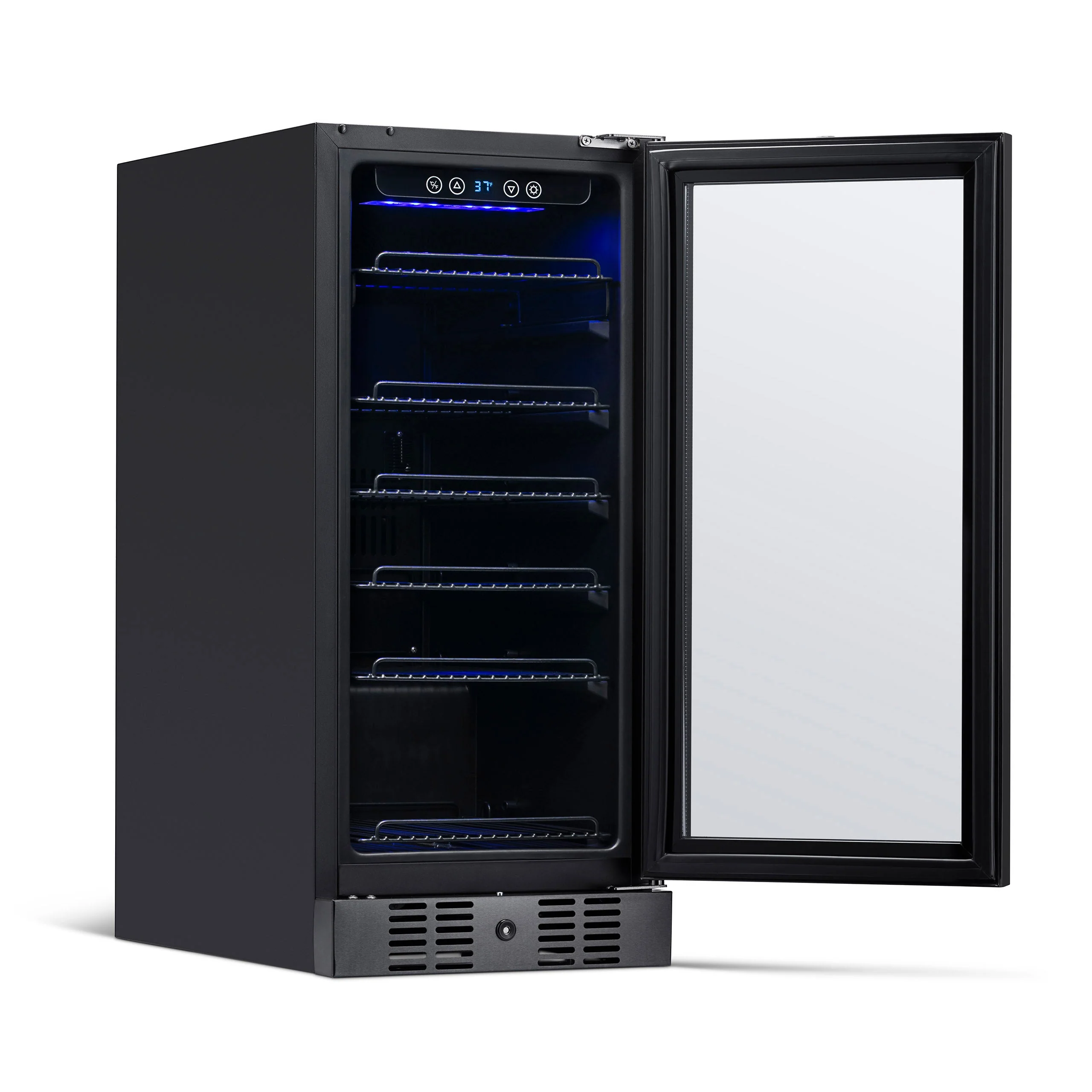 Newair 96-Can Built-In Black Beverage Fridge - 15
