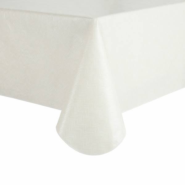 Mainstays Cortana Tablecloth Rectangle Available in Various Sizes - White - 60 x 84 in