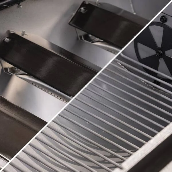 Double Play 1,260 sq , in 3 Burner Gas and Charcoal Grill in Black Image 9