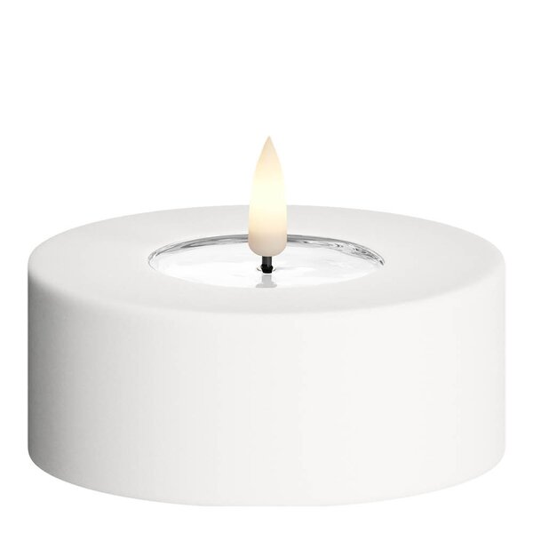 LED telys utendørs 9x3,8 cm hvit