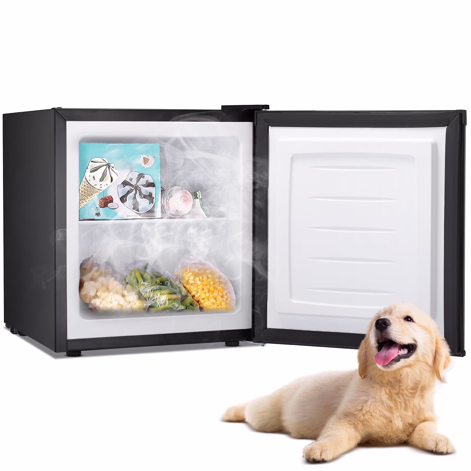 Upright Freezer, 1.2cu.ft Mini Freezer with Adjustable Thermostat Removable Shelves, Stand Up Freezer for Home/Office/Dorm, White(White) - Image 5